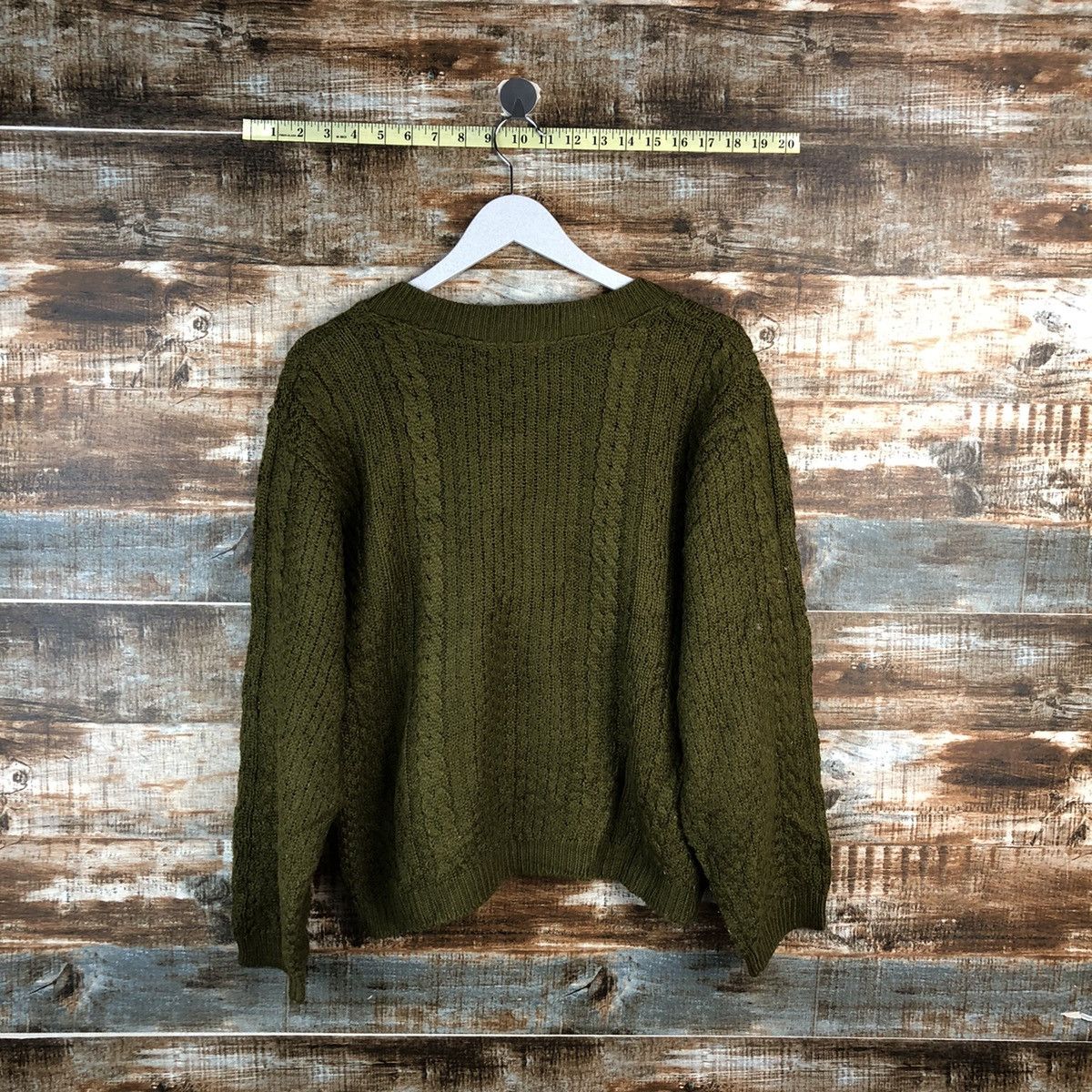 Japanese Brand Pelejutienu Green Patterned Cardigans #A2496 Size M / US 6-8 / IT 42-44 - 12 Thumbnail
