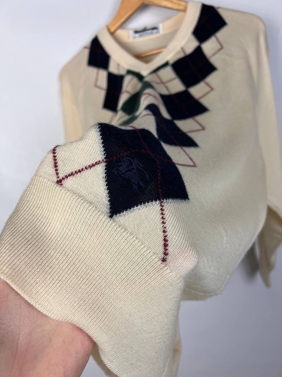 Burberry × Vintage Vintage Burberry merino wool sweater knit Size US L / EU 52-54 / 3 - 2 Thumbnail