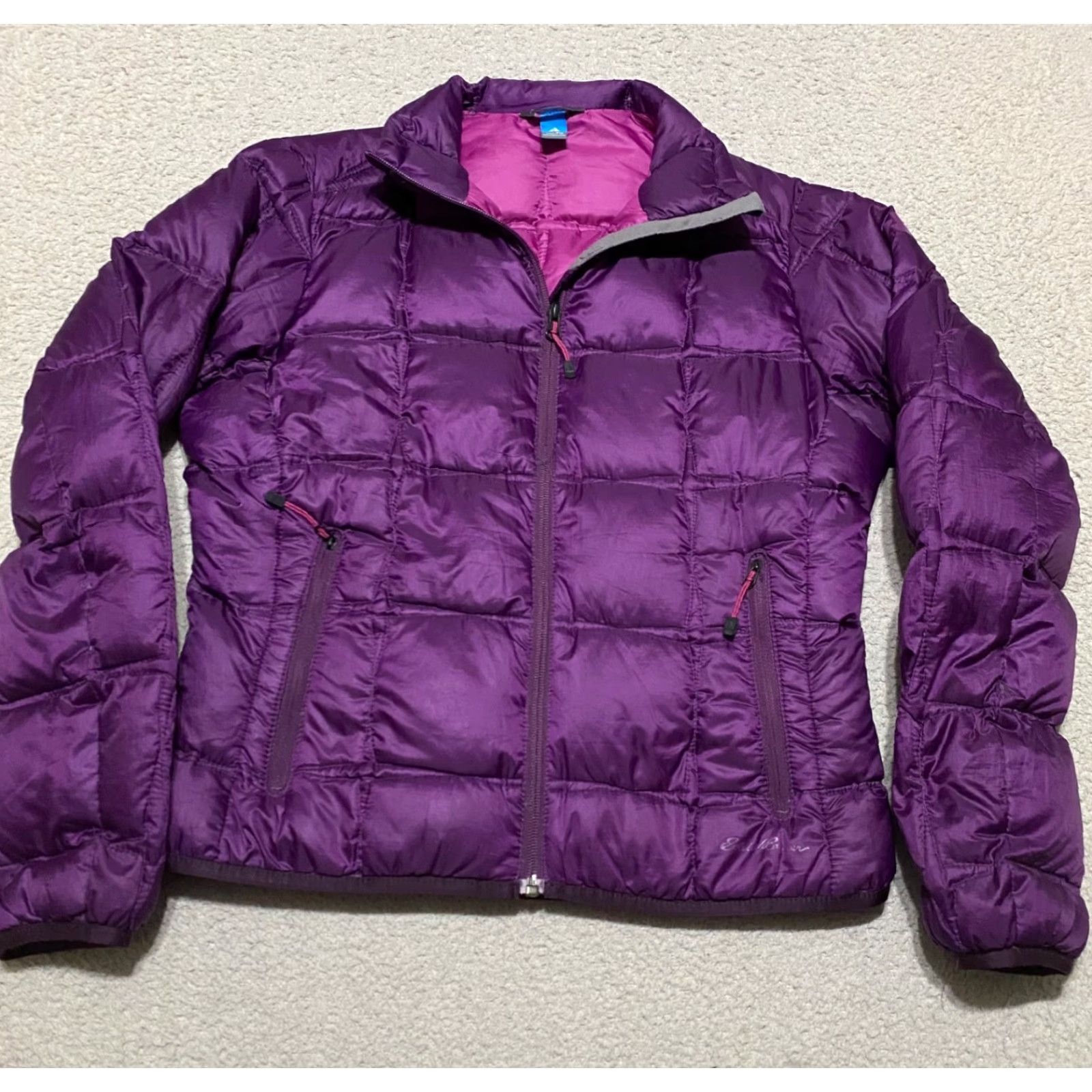 Eddie Bauer Eddie Bauer Womens PM Petite Jacket Purple Full Zip Down Puffer Quilted Ascent Size M / US 6-8 / IT 42-44 - 2 Thumbnail