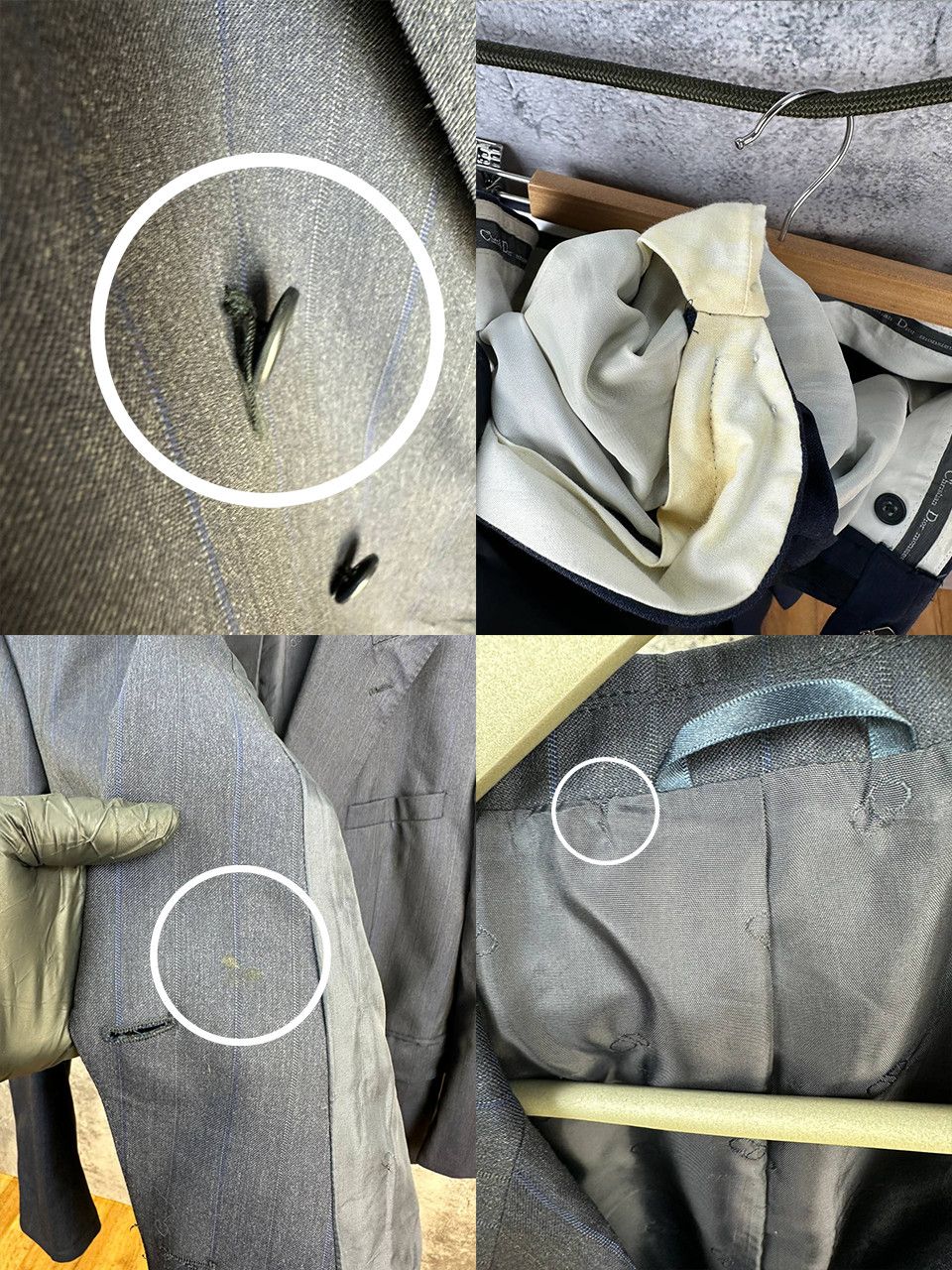 Christian Dior Monsieur Christian Dior Monsieur Double Breasted Striped Wool Suit Size 44S - 18 Thumbnail