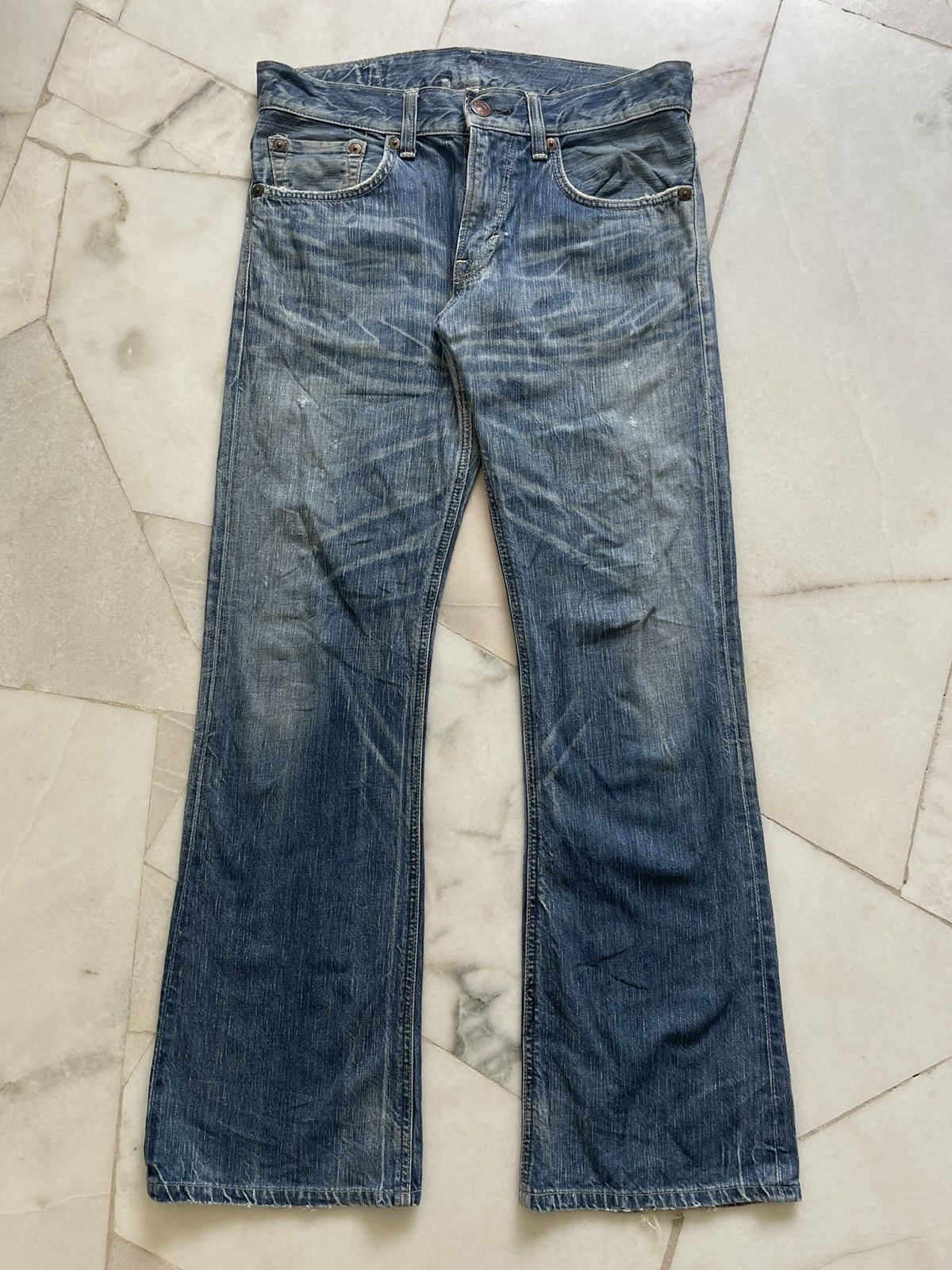 If Six Was Nine Vintage Edwin 503 Bluetrip Flare Jeans Size US 34 / EU 50 - 1 Thumbnail