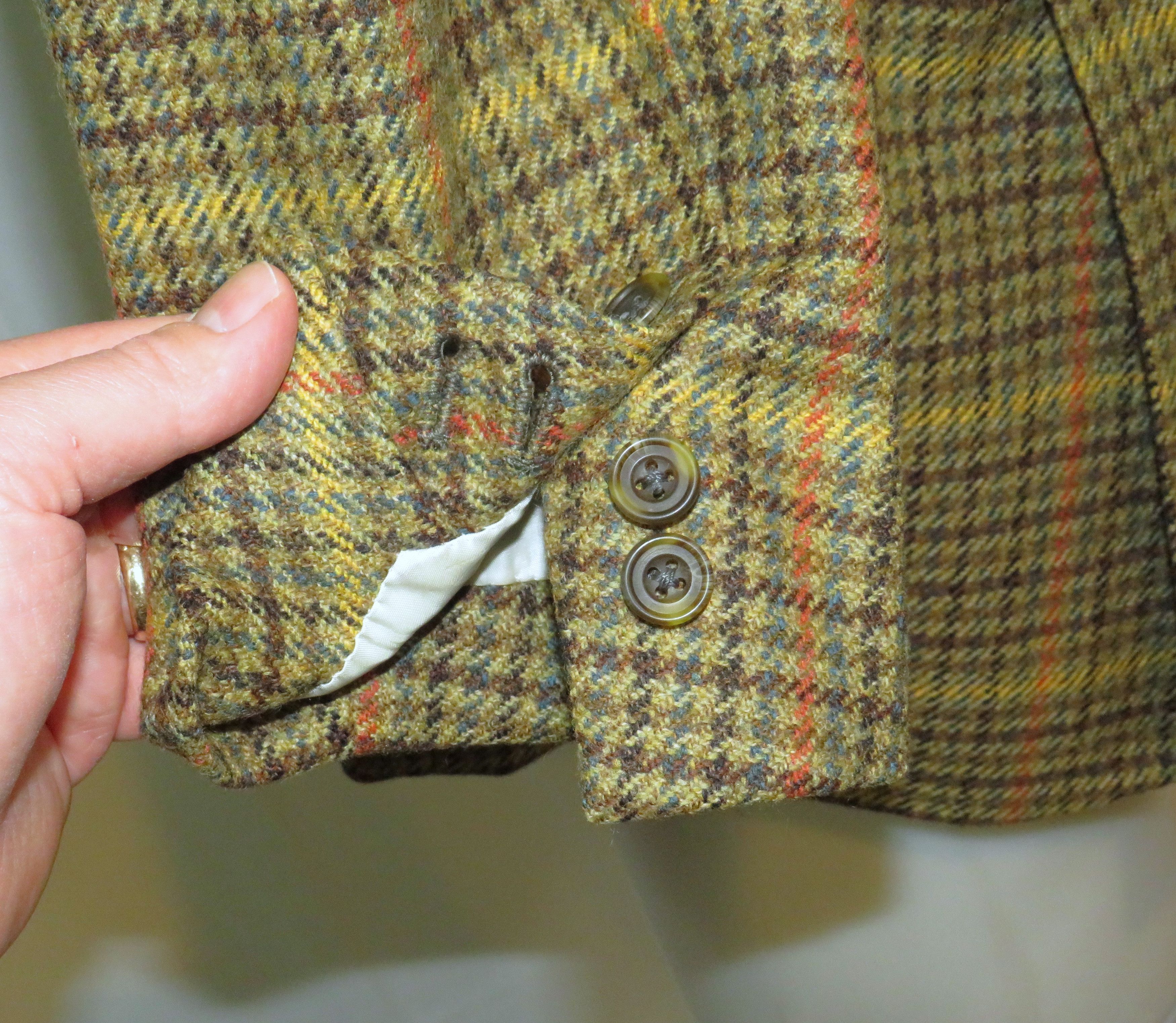 Savile Row B. Burstow Brown Gun Check Plaid Two Button Sport Coat Size 40L - 10 Thumbnail