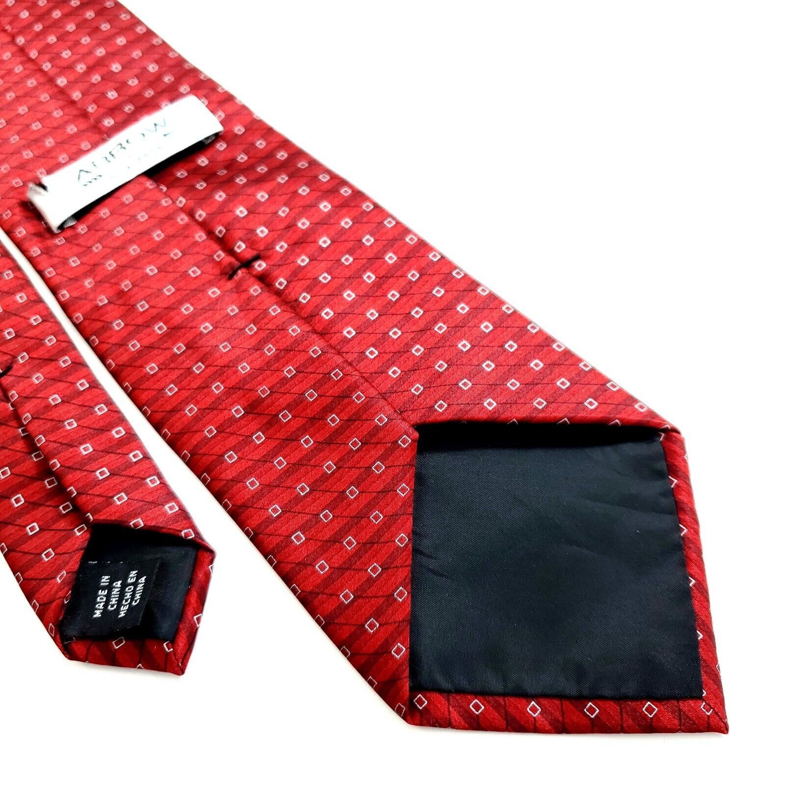 Arrow Arrow Red Geometric Print Silk Tie Tags Ripped Size ONE SIZE - 6 Thumbnail