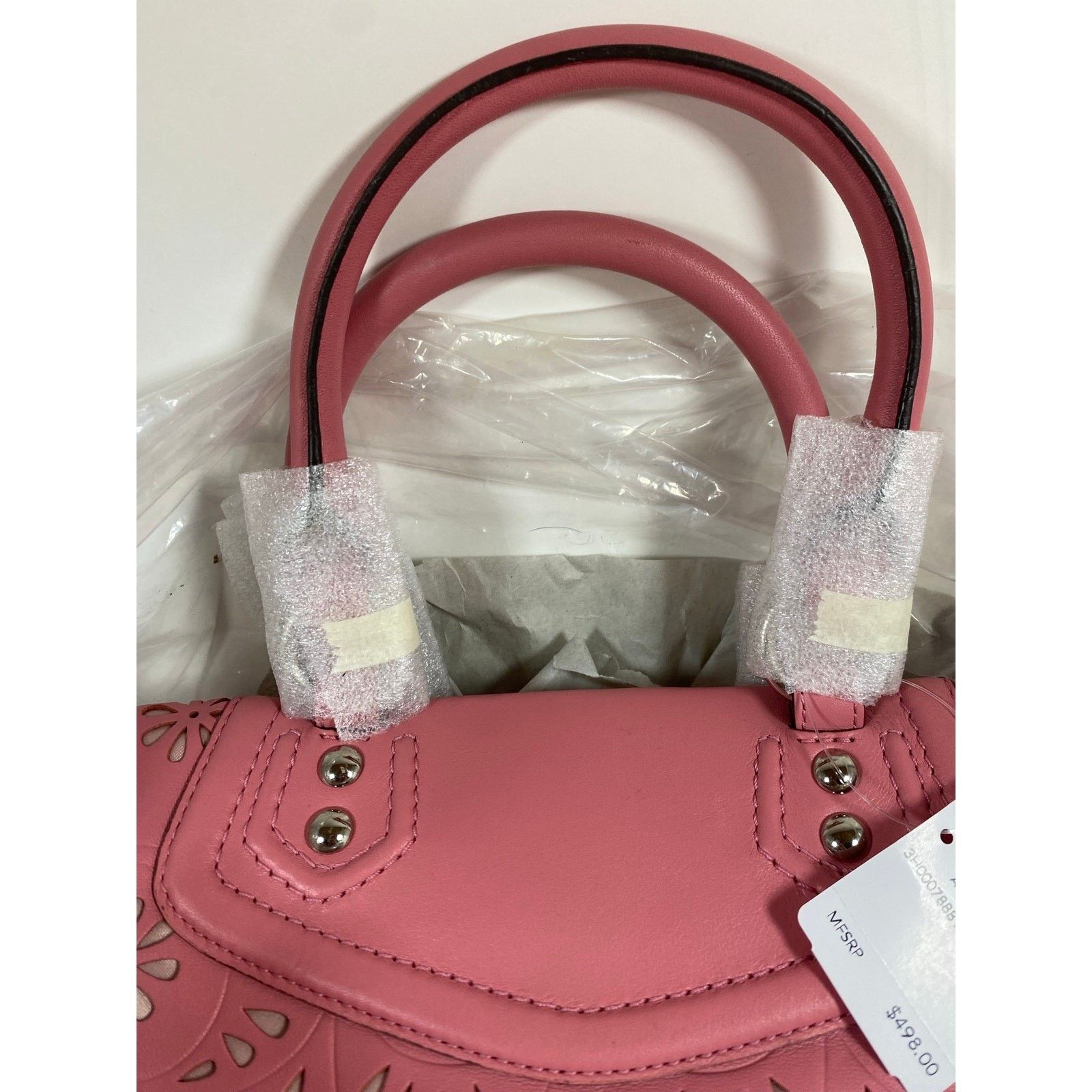 Coach Coach Leather Lace Eyelet Ashley Carryall Purse Pink NWT Size ONE SIZE - 6 Thumbnail