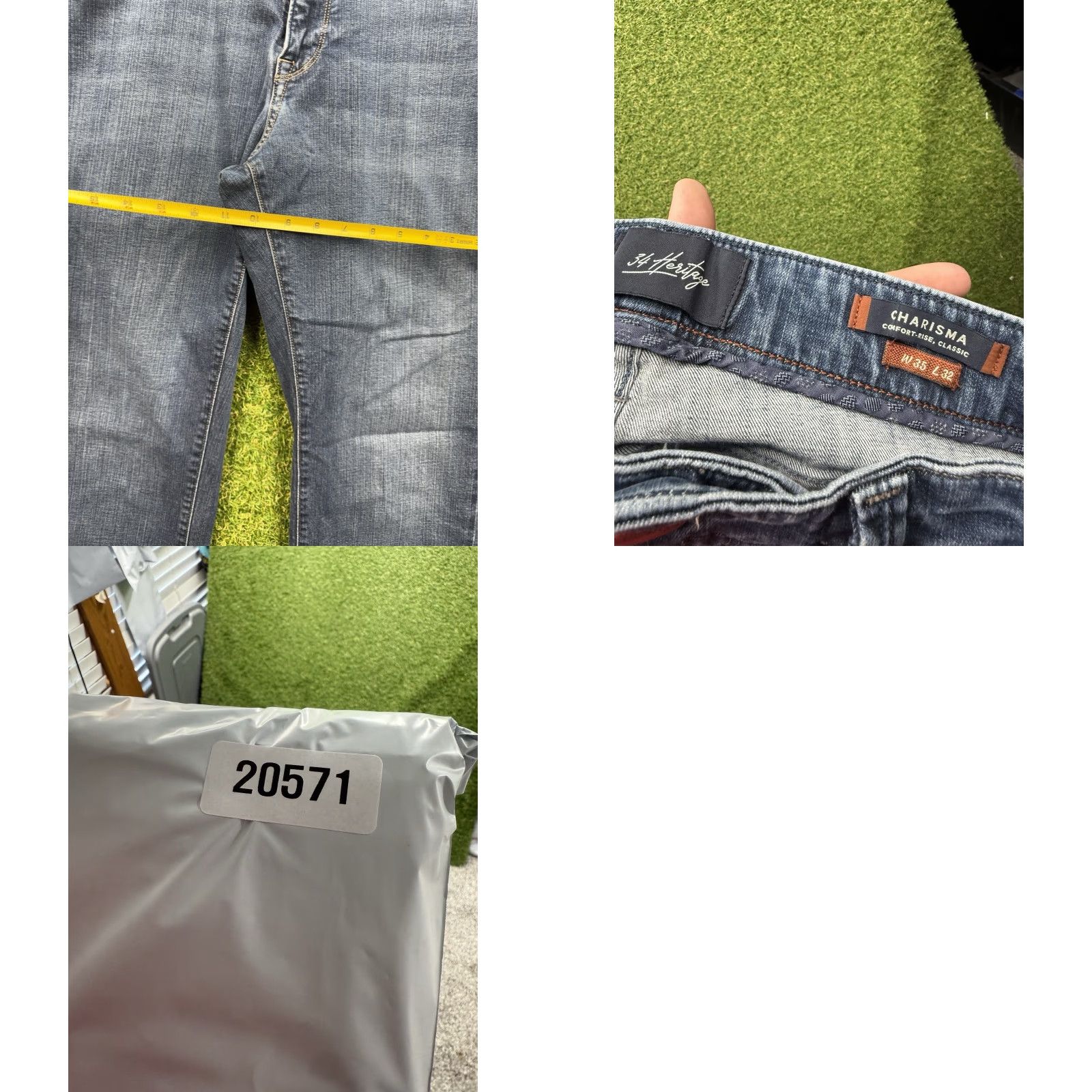 Vintage 34 Heritage Jeans Mens 34 Heritage Charisma Denim Jeans Blue Classic Comfort Rise 5-Pocket Zip Button Regular Inseam 32 Casual Wear Mens Jeans Size US 35 - 8 Thumbnail