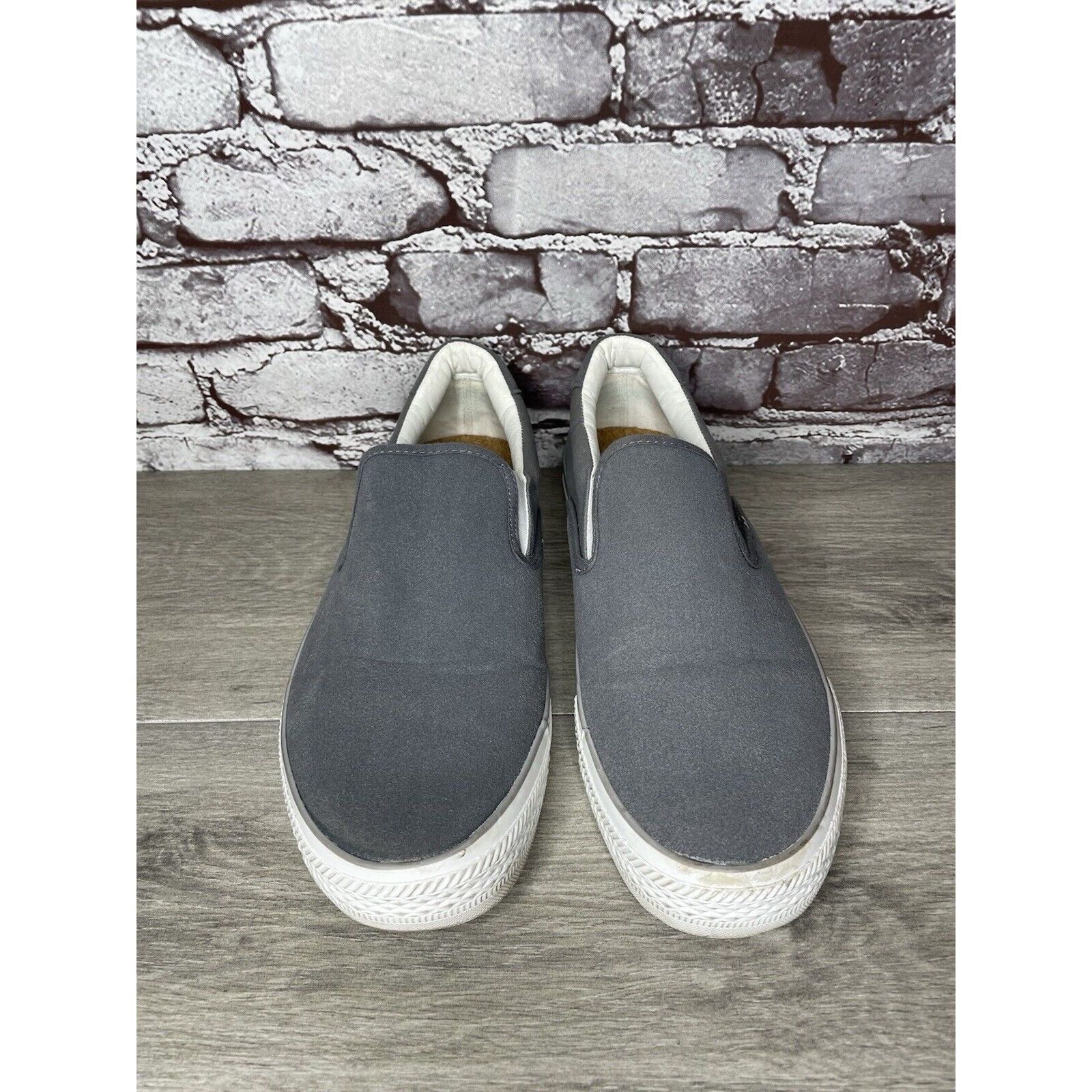 New Republic New Republic Grey Canvas Fabric Slip On Cork Sole Shoes Men’ Size US 11.5 / EU 44-45 - 2 Thumbnail