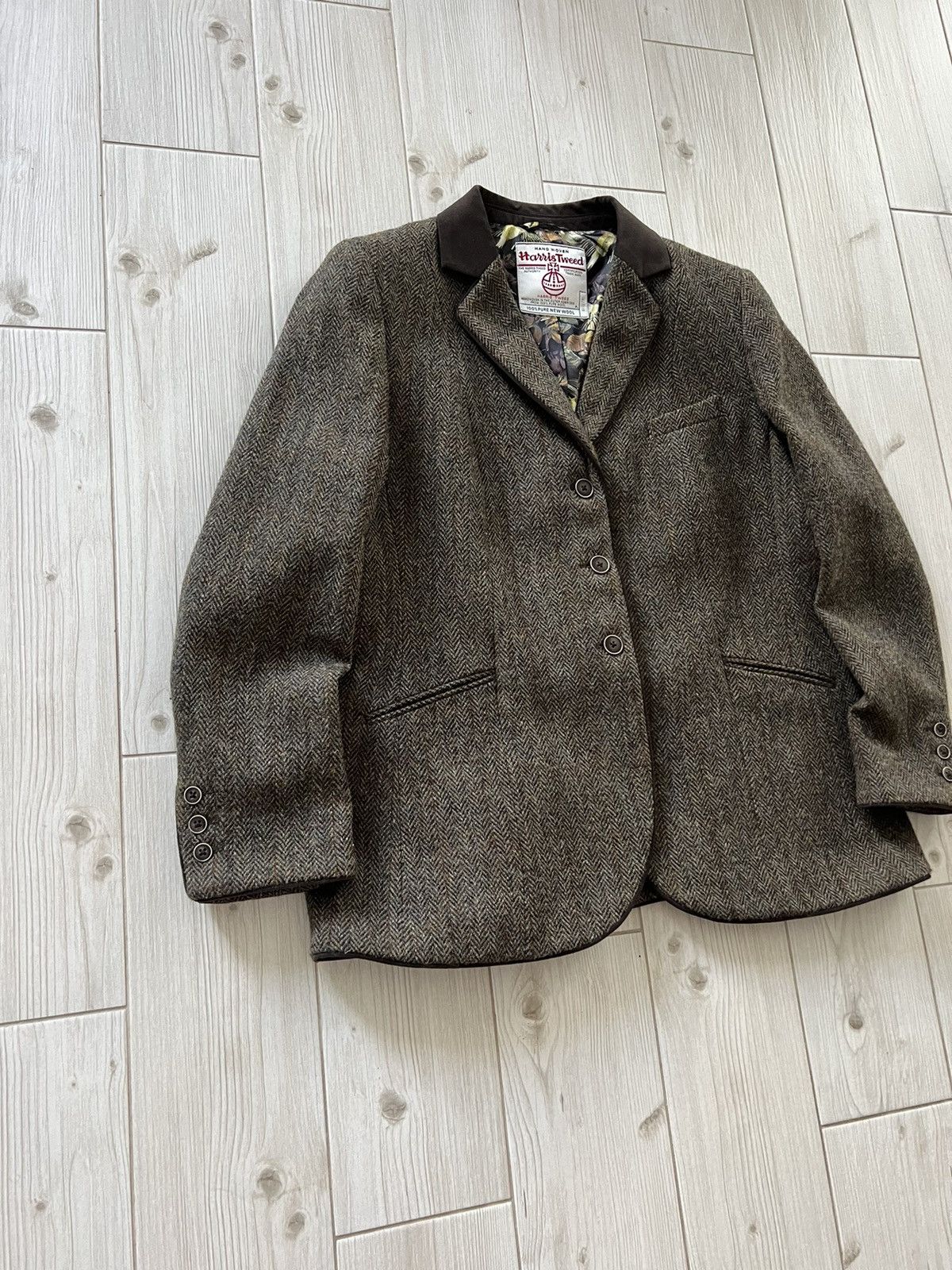 Harris Tweed Vintage Harris Tweed Wool Blazer Herringbone Tailored Fit Size XL / US 12-14 / IT 48-50 - 6 Thumbnail