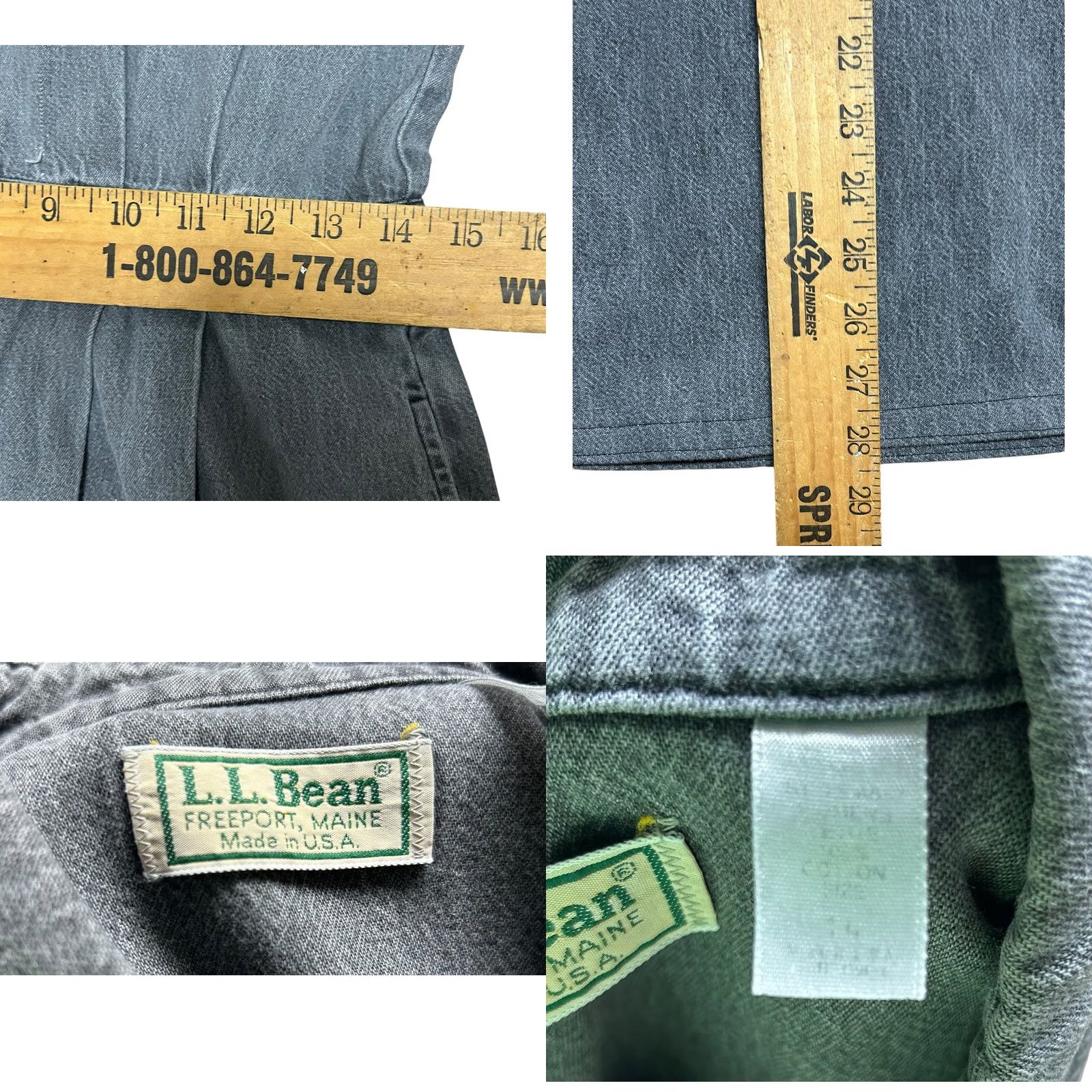 Vintage VINTAGE L.L. BEAN womens Dress Denim Long Sleeve Button Front Black 14P Petite Size XL / US 12-14 / IT 48-50 - 8 Thumbnail