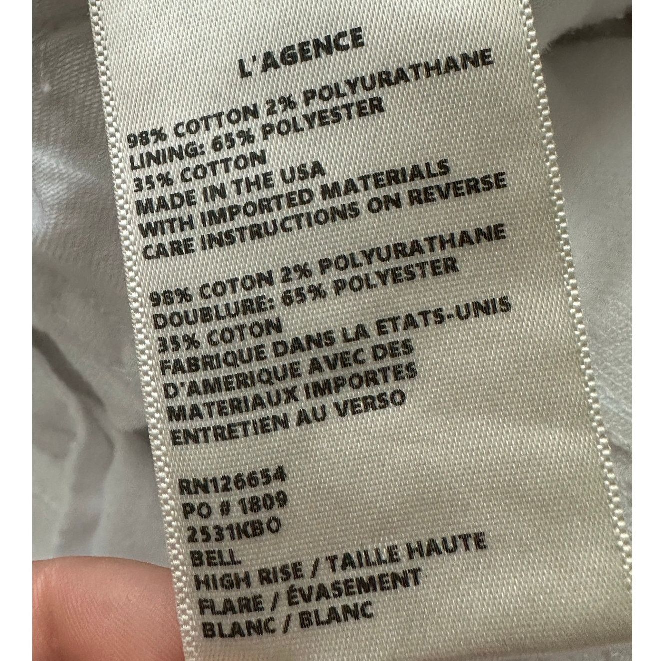 L'AGENCE L'Agence White Bell High Rise Flare Jeans size 25 - 2 Size 26" / US 2 / IT 38 - 4 Thumbnail