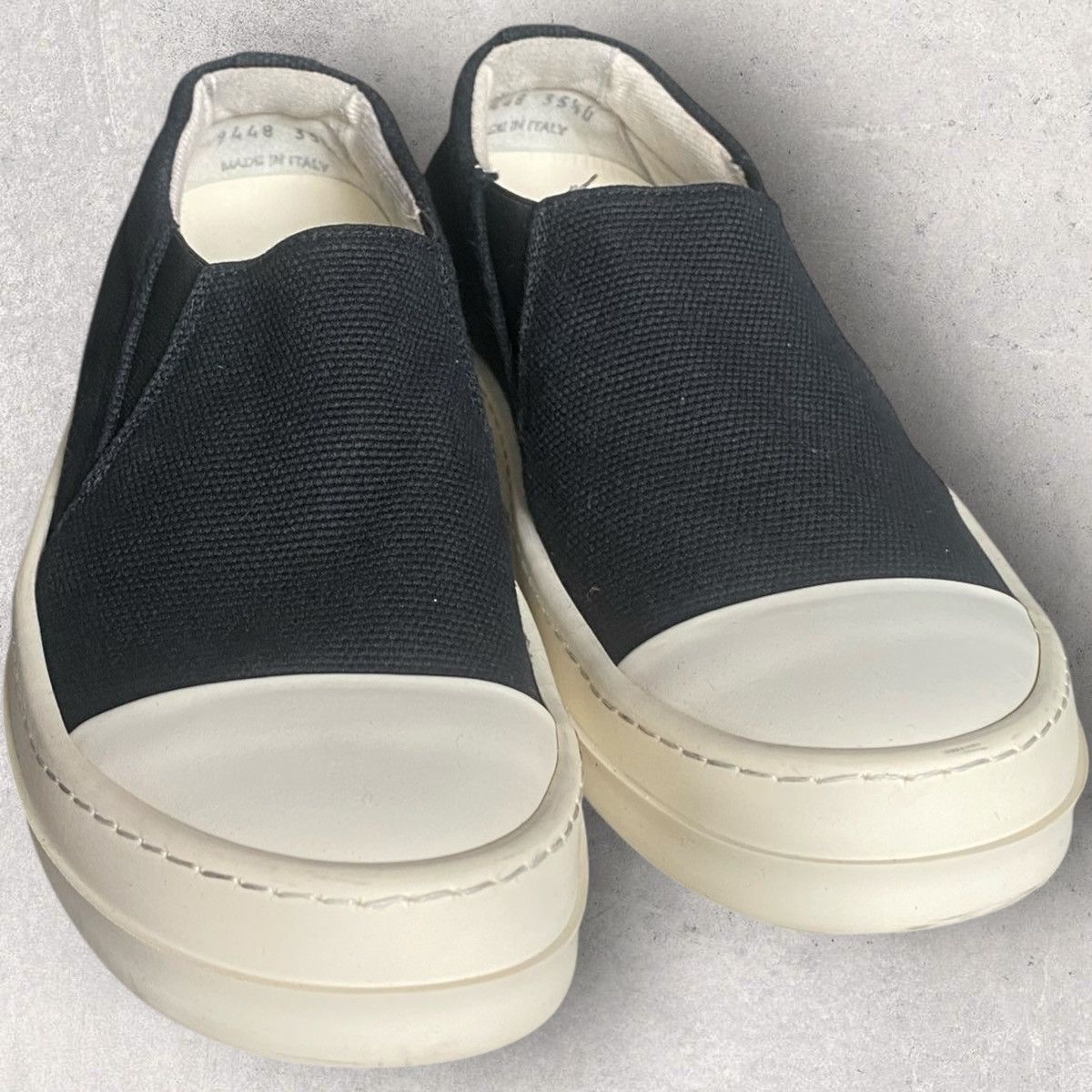Rick Owens Black Canvas Boat Slip On Size US 5.5 / IT 35.5 - 1 Thumbnail