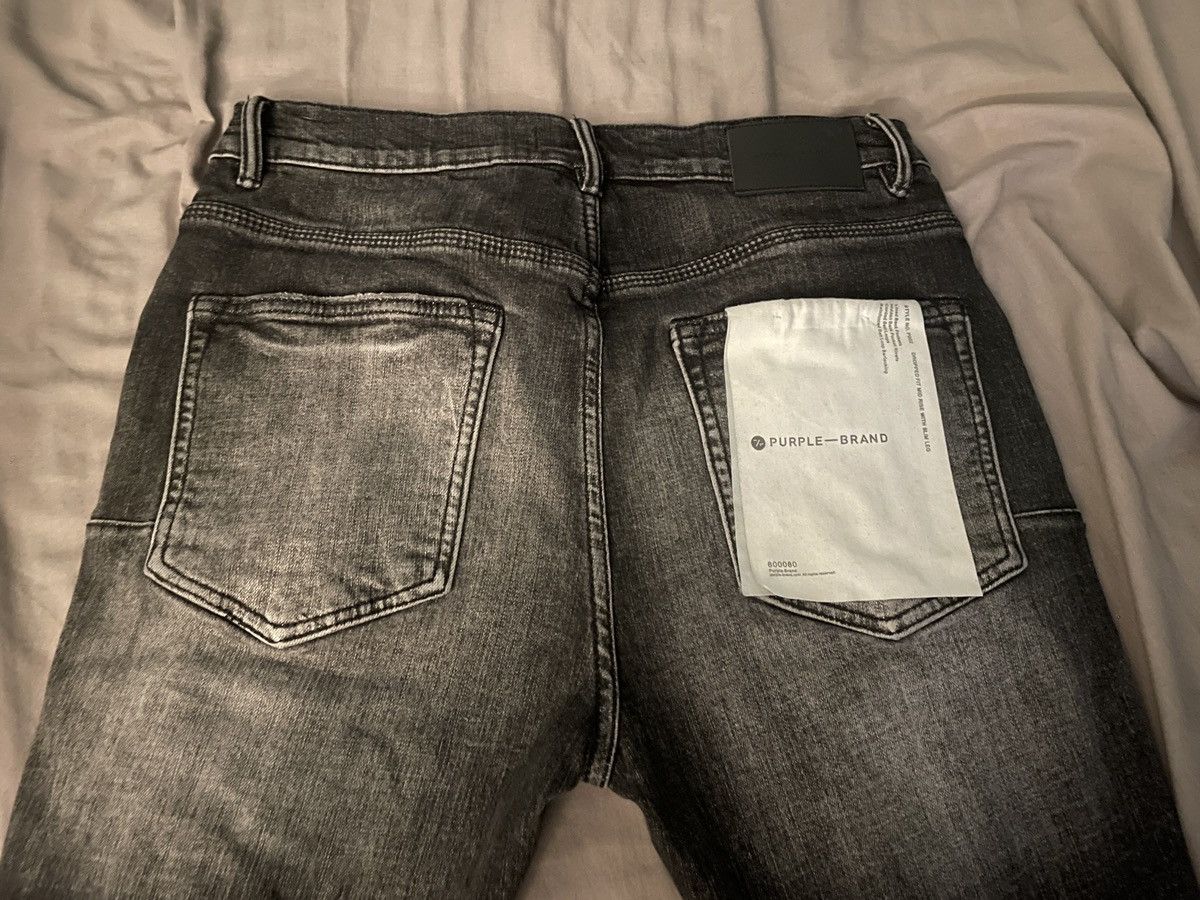 Purple Brand P001 Grey Distressed Purple Jeans Size US 34 / EU 50 - 3 Thumbnail