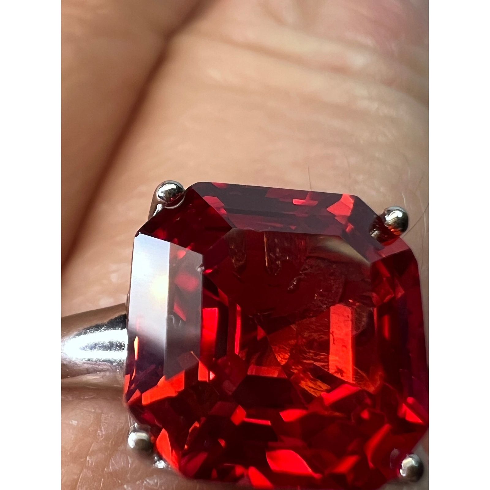 Other Lab padparadscha sapphire 925 solitaire ring size 9 Size ONE SIZE - 5 Thumbnail