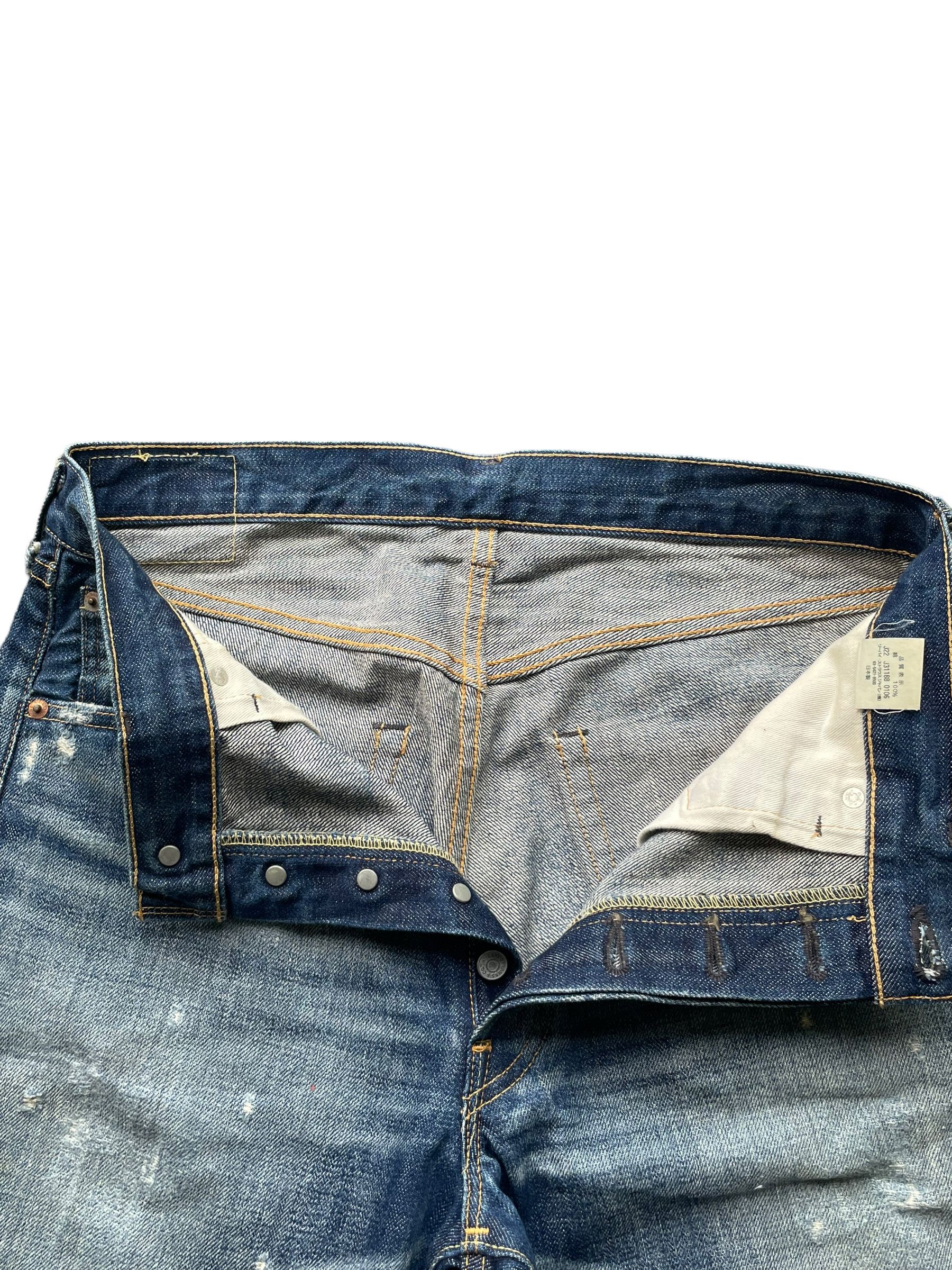 Levi's Vintage 2006 Levis 501 E 1971 Selvedge Distresed Denim Size US 33 - 3 Thumbnail