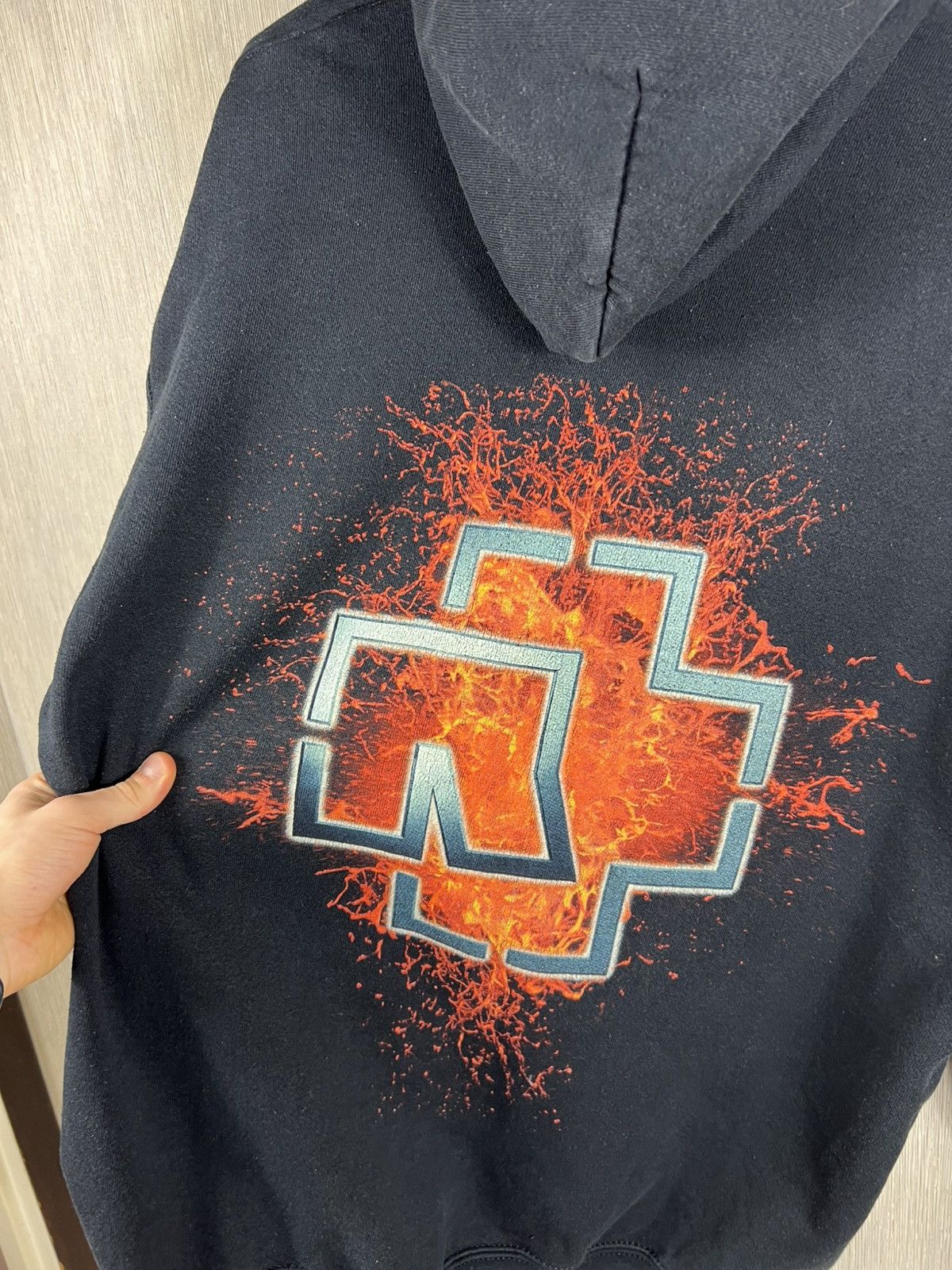 Balenciaga Vintage 90s Rammstein fire splash hoodie central logo retro Size US XXL / EU 58 / 5 - 19 Thumbnail