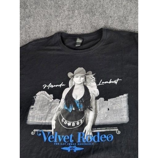 Gildan Velvet Rodeo Las Vegas Residency MIRANDA LAMBERT Black Shirt Size US XL / EU 56 / 4 - 2 Thumbnail