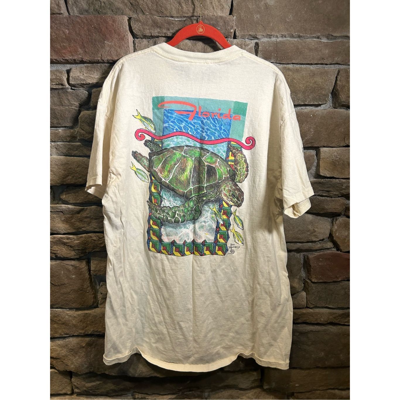 Delta Vintage 1990s Florida reef nature water ocean white tshirt Size US XL / EU 56 / 4 - 1 Thumbnail