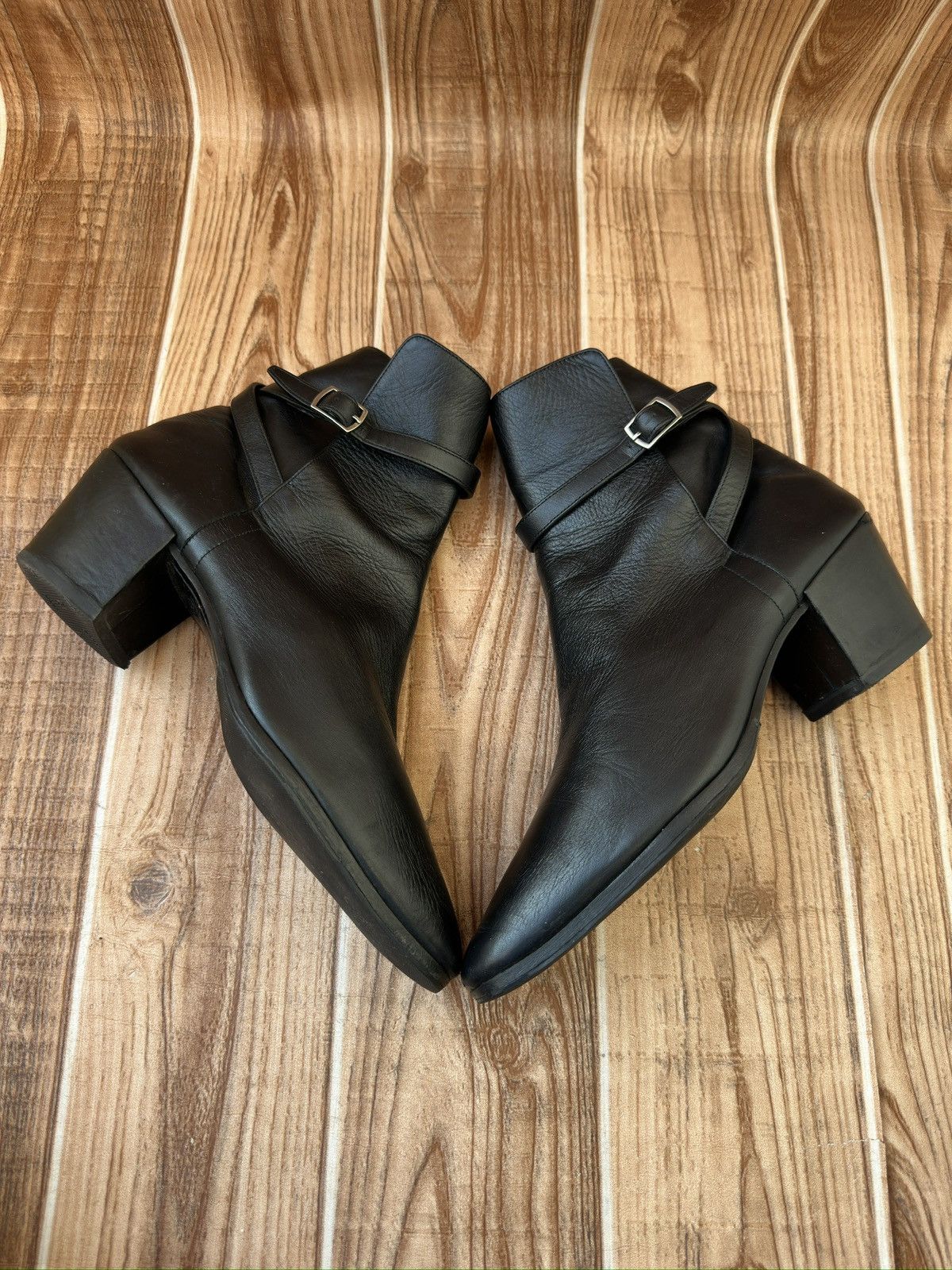 Saint Laurent Paris × Yves Saint Laurent Saint Laurent Leather Cowboy Boots Size US 7.5 / IT 37.5 - 2 Thumbnail