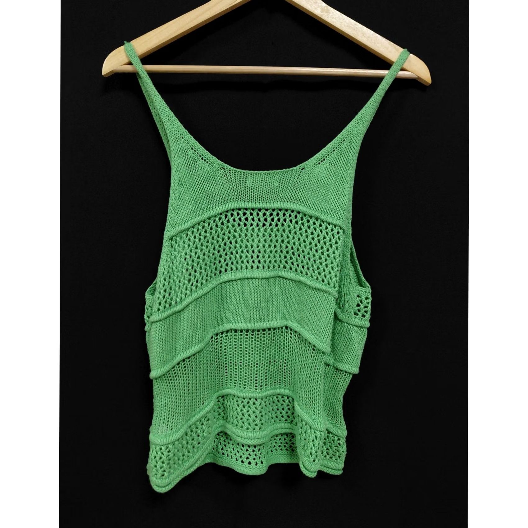 Express EXPRESS Green Knit Tank Top Solid Sleeveless Women Size XS Size XS / US 0-2 / IT 36-38 - 2 Thumbnail