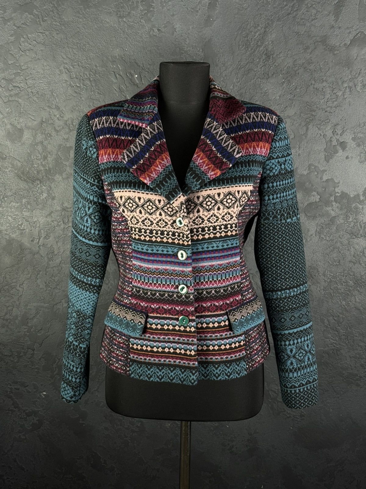 Other Vintage IVKO Woman Wool Ornaments Multicolour Blazer Jacket Size S / US 4 / IT 40 - 1 Thumbnail