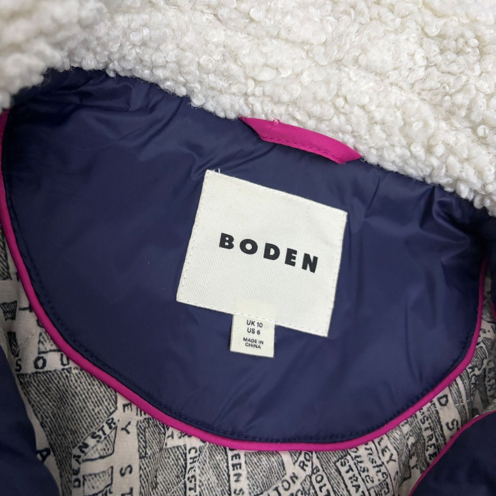 Boden BODEN Sherpa Fleece Jacket BORG QUILTED COAT Winter Small Size S / US 4 / IT 40 - 3 Thumbnail