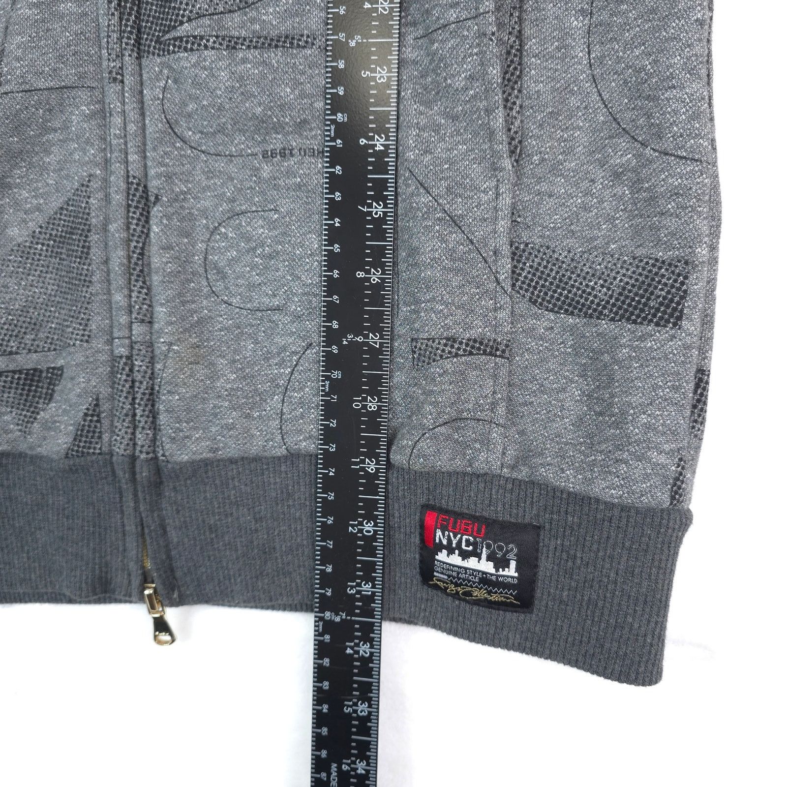 Fubu Vtg Fubu NYC 1992 Hoodie Womens S Gray Allover Print Y2K Size S / US 4 / IT 40 - 14 Thumbnail