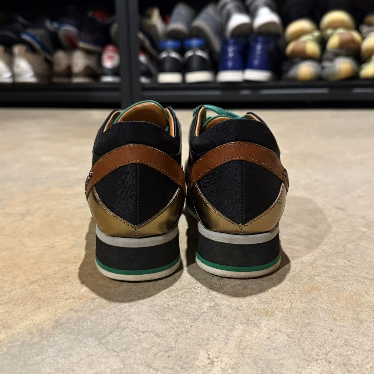 Jimmy Choo Jimmy Choo London Iconic Green Mix Media Logo Sneakers EU 35 Size US 5 / IT 35 - 8 Thumbnail