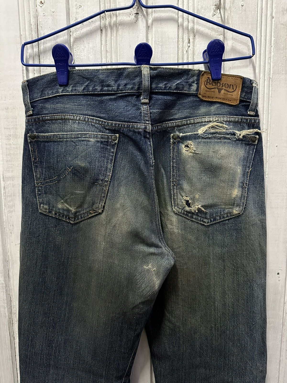 Vintage Vintage BOBSON Jeans Selvedge Mudwash Distressed Denim Pants Size US 30 / EU 46 - 14 Thumbnail
