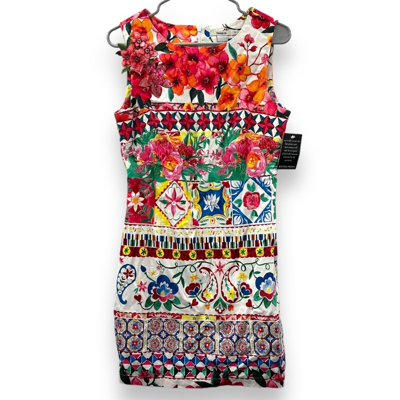 Desigual Desigual Angelina Multicolor Paisley Floral Print Dress Size M / US 6-8 / IT 42-44 - 2 Thumbnail