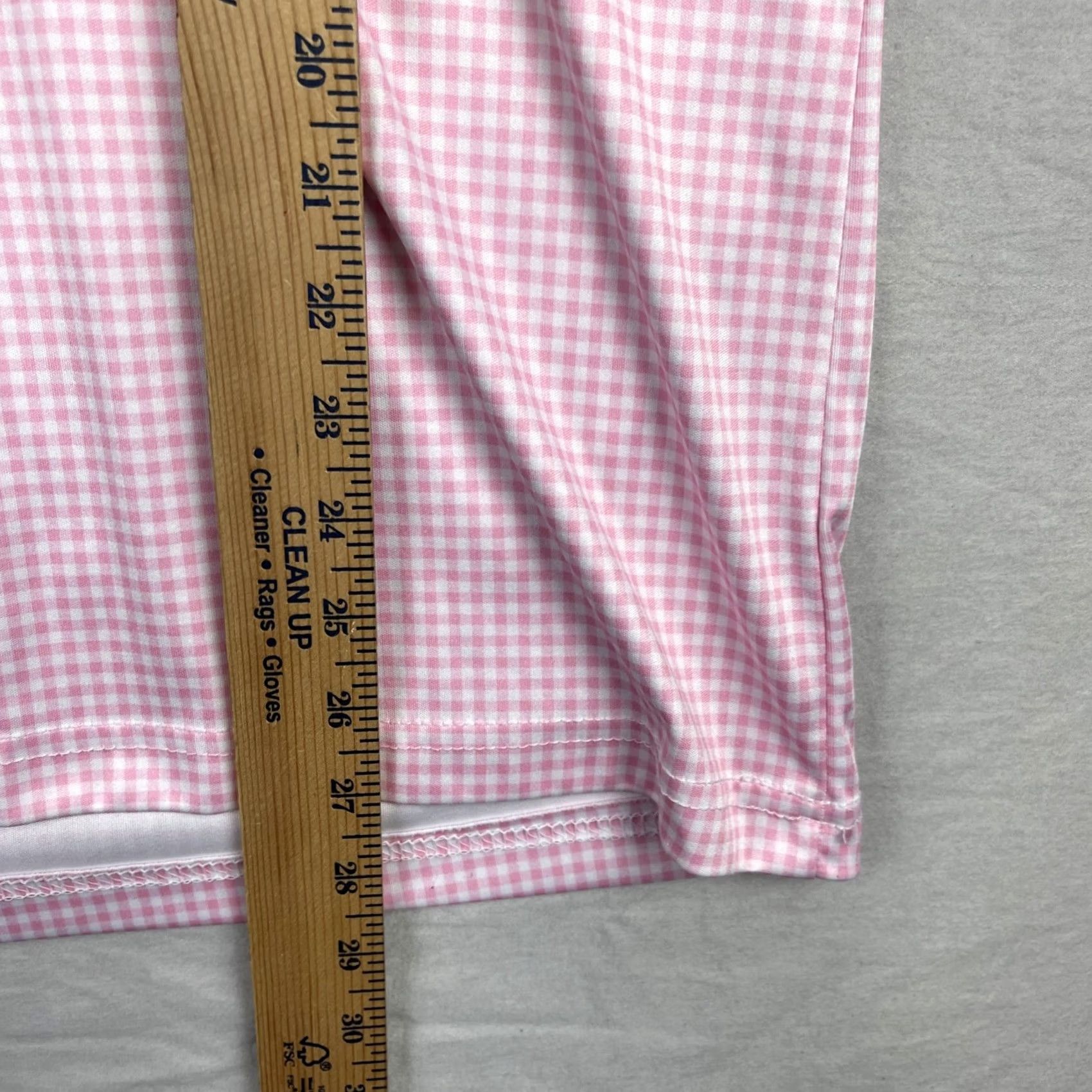 CO Collars & Co Polo Shirt Mens Medium Pink Gingham Check Dress Collar Button Up Shirt Size 40R - 6 Thumbnail