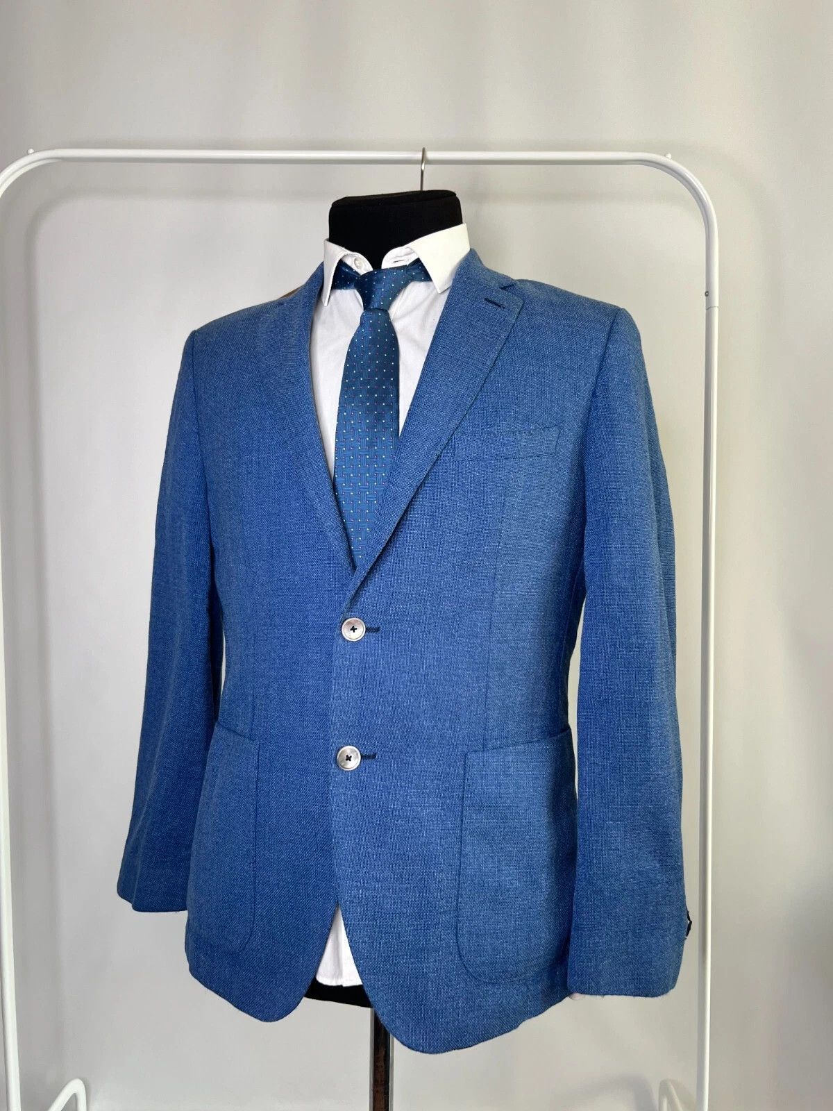 Hugo Boss Reda Blue Half-Lined Super 110 Wool Blazer