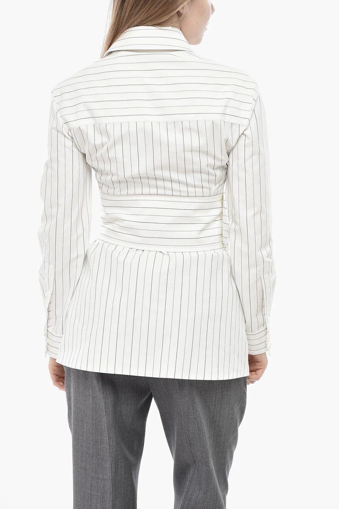 Burberry og1mm0426 Slim-Fit Cotton Striped Shirt in White Size XS / US 0-2 / IT 36-38 - 2 Thumbnail