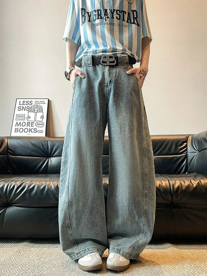 Japanese Brand Retro loose casual straight leg wide leg jeans Size US 32 / EU 48 - 6 Thumbnail