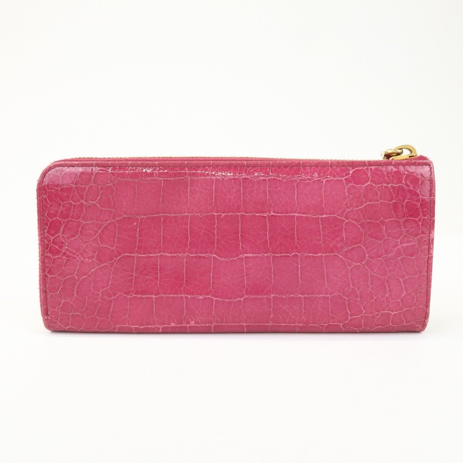 Miu Miu Miu Miu Logo Embossed Leather Zippy Long Wallet Pink Size ONE SIZE - 2 Thumbnail
