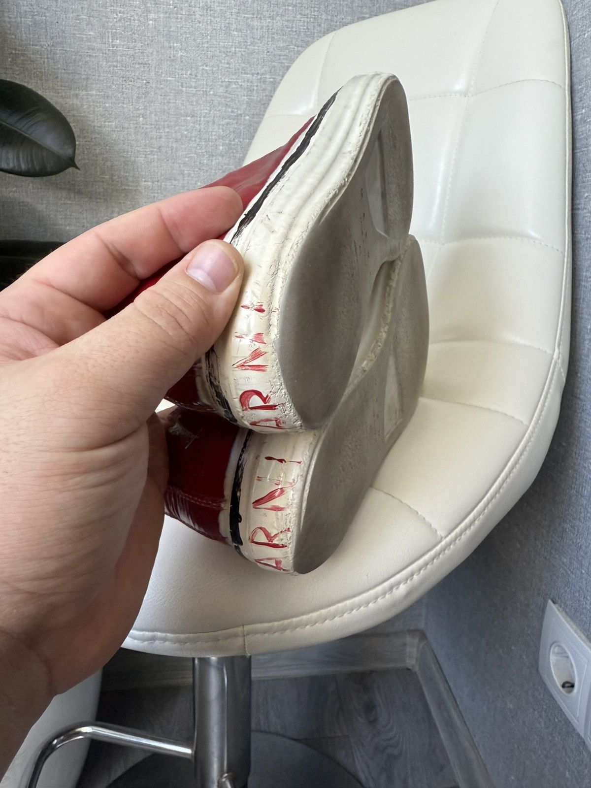 Marni MARNI Gooey Red Converse Low Top Destroyed Sneakers Size 43 Size US 10 / EU 43 - 21 Thumbnail