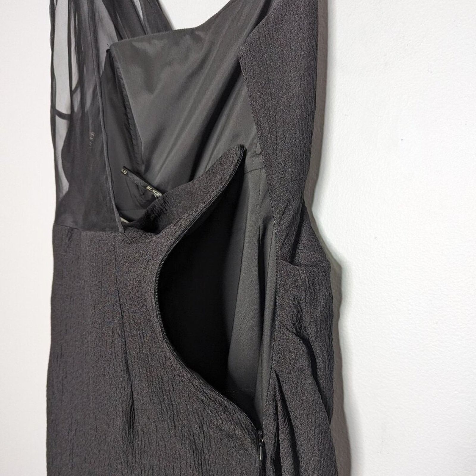 Black Halo Black Halo Black One Shoulder Mini Dress Side Ruching Sheer Size S / US 4 / IT 40 - 9 Thumbnail