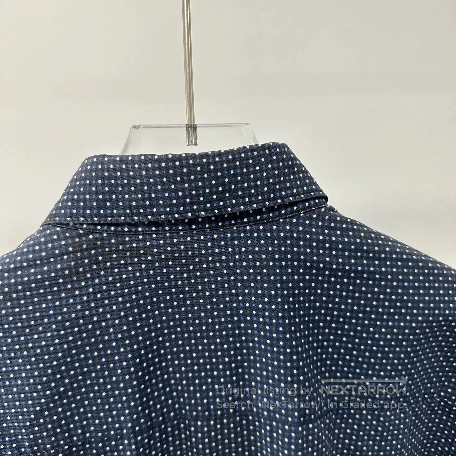 Z Zegna Z Zegna Dark Blue Polka Dot Long Sleeve Shirt. Size US M / EU 48-50 / 2 - 5 Thumbnail