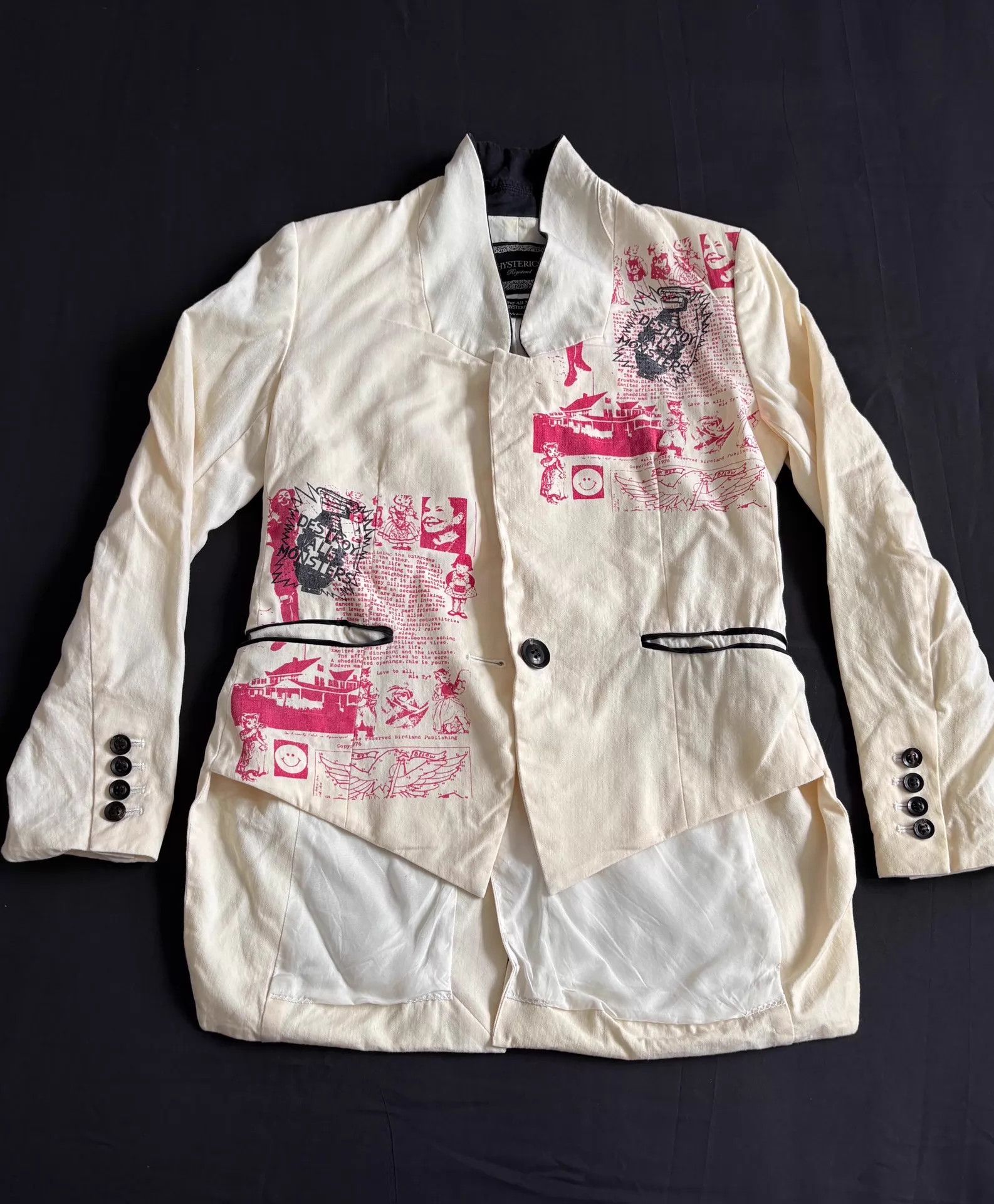 Hysteric Glamour Hysteric Glamour Vintage Asym Blazer w/SP Comic Print Size US M / EU 48-50 / 2 - 2 Thumbnail