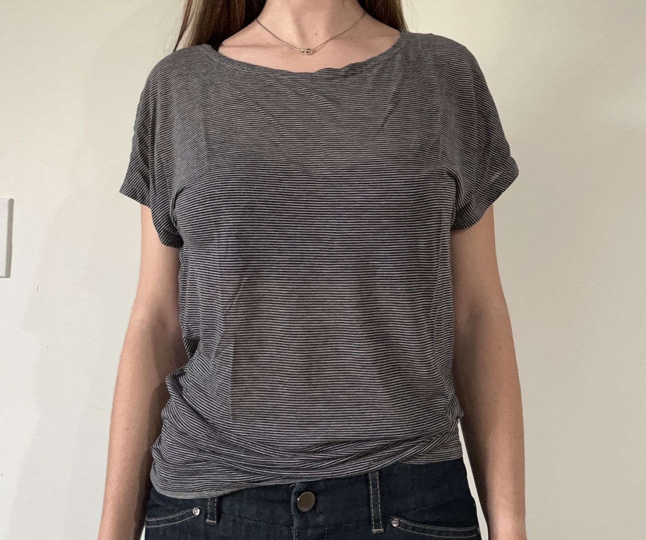 L'AGENCE Black and grey striped T-shirt Size XS / US 0-2 / IT 36-38 - 1 Thumbnail