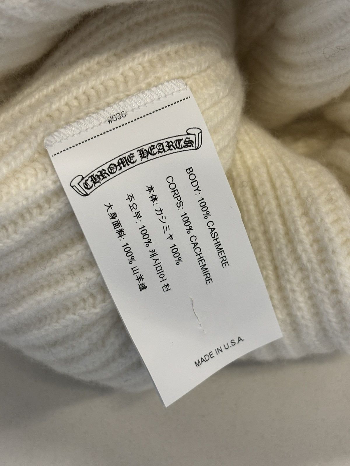 Chrome Hearts Big daddy white cashmere beanie Size ONE SIZE - 4 Thumbnail