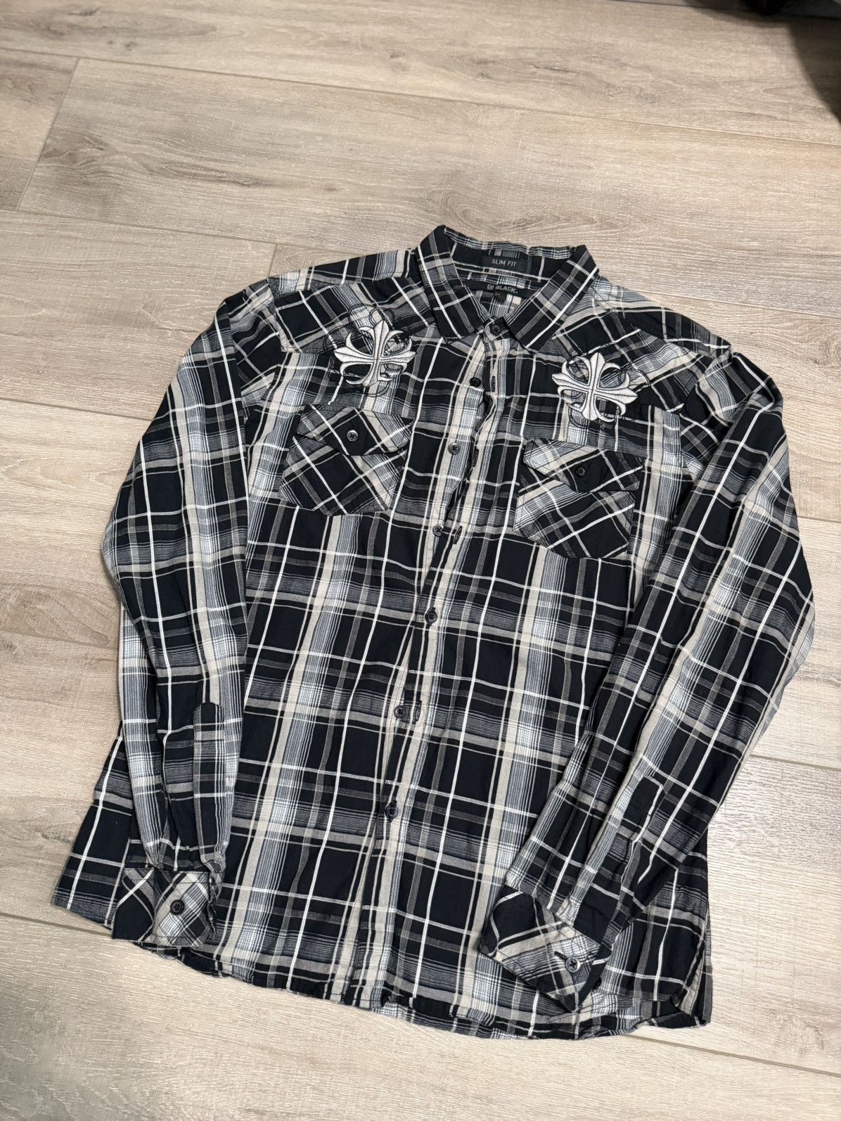 Vintage Vintage Chrome Hearts Inspired Flannel Size US L / EU 52-54 / 3 - 4 Thumbnail