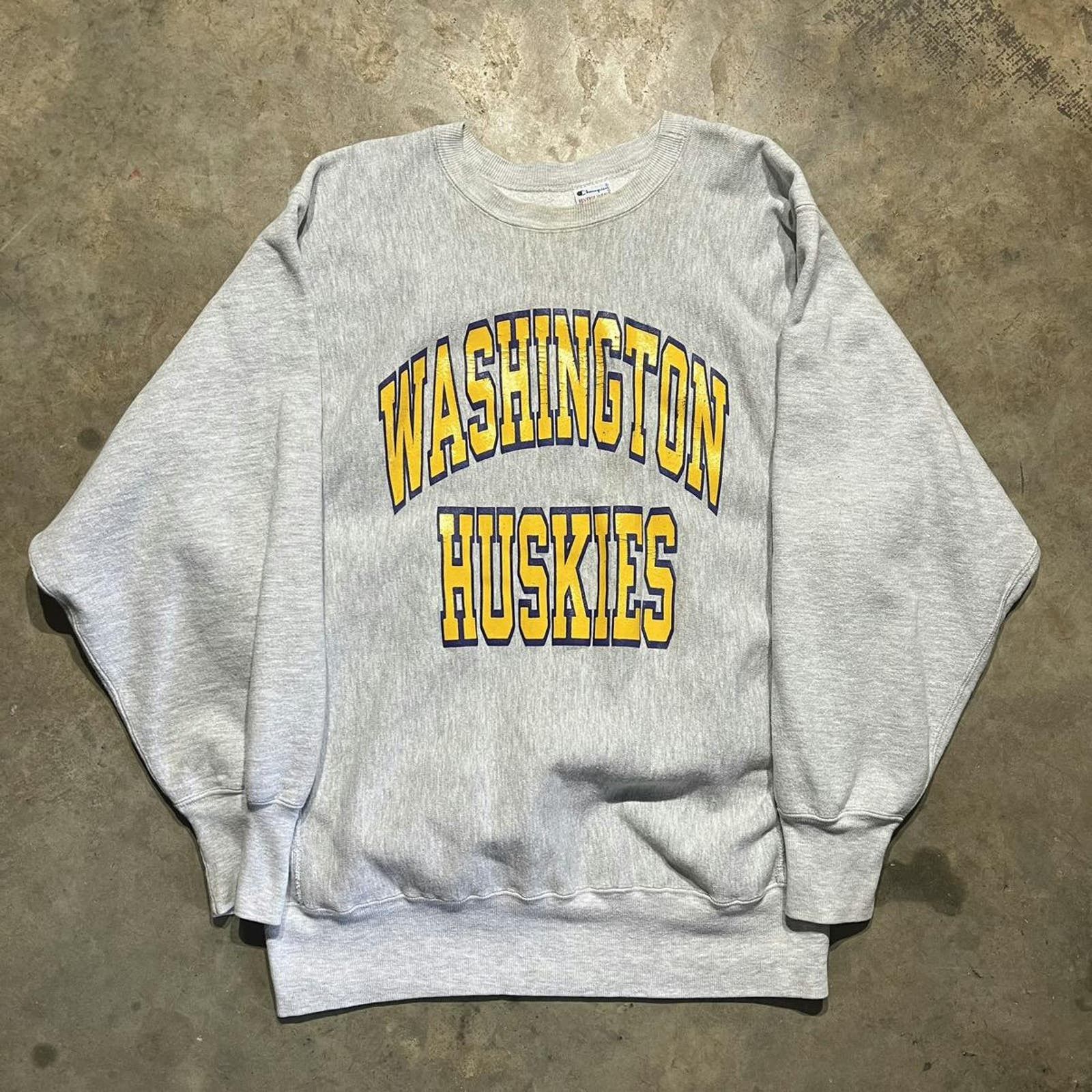 Image of Vintage 90's Washington Huskies Grey Champion Reverse Weave, Men's (Size XL)