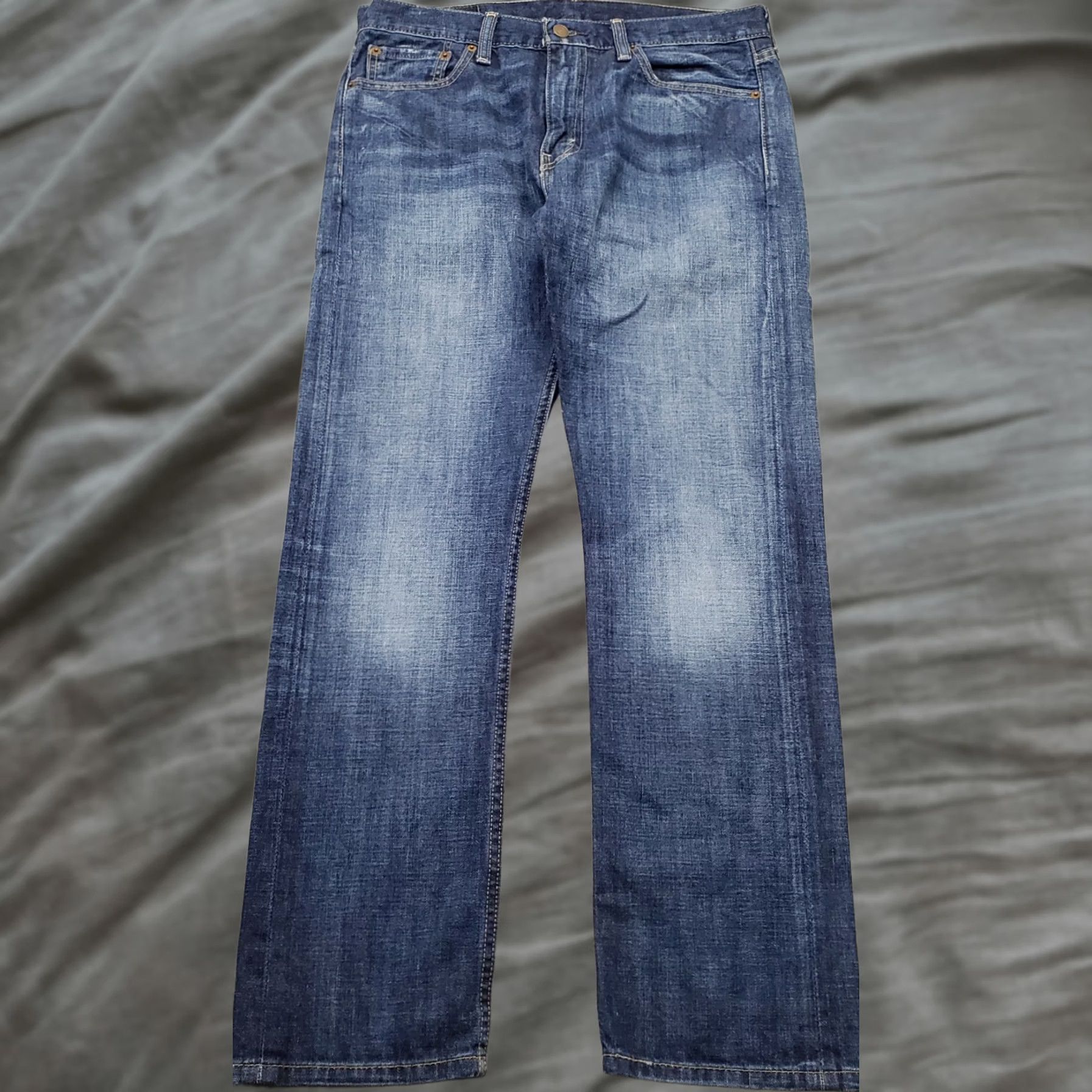Levi's Levi's Mens 513 Jeans Jeans Shirt? 32x30 Blue Denim Faded Grunge Straight Leg Streetwear Size 32 Mens Size US 32 / EU 48 - 1 Thumbnail