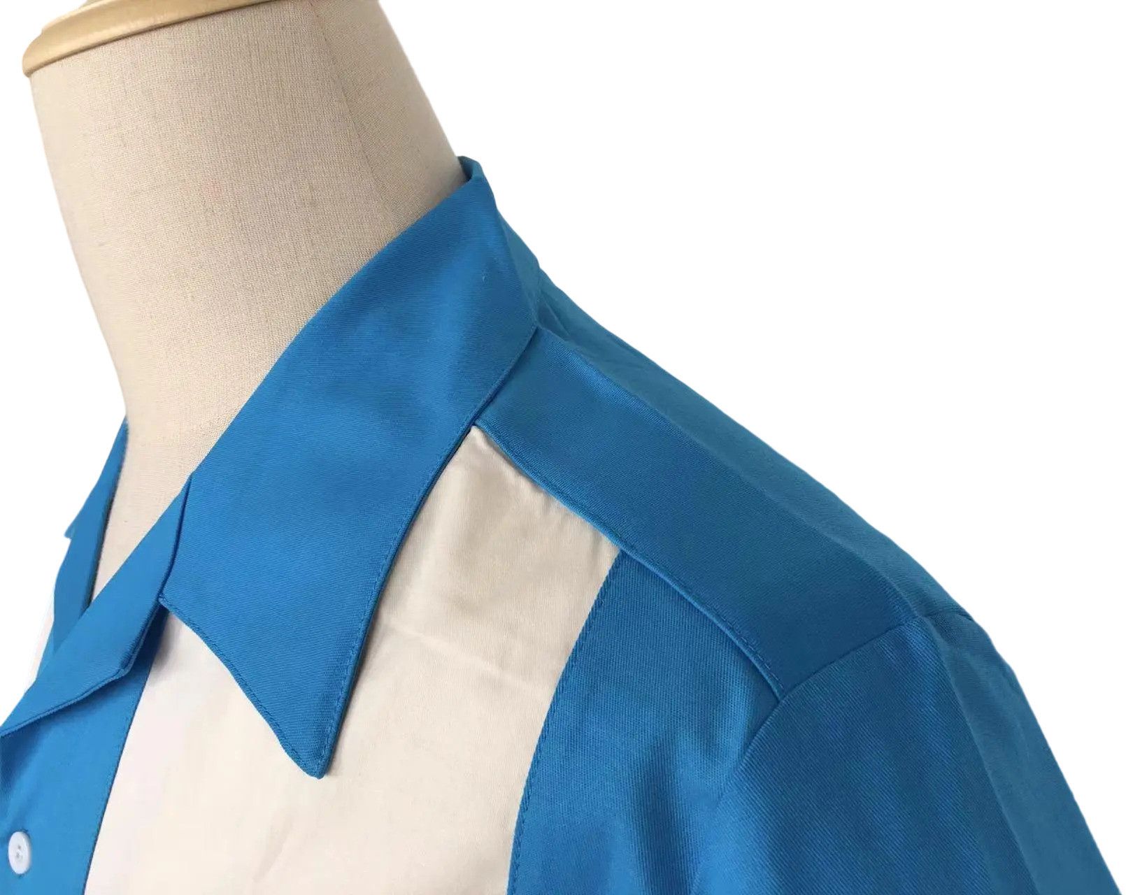 Other Retro Two-tone Men Shirt Solid Casual Shirt Blue Size US XL / EU 56 / 4 - 7 Thumbnail