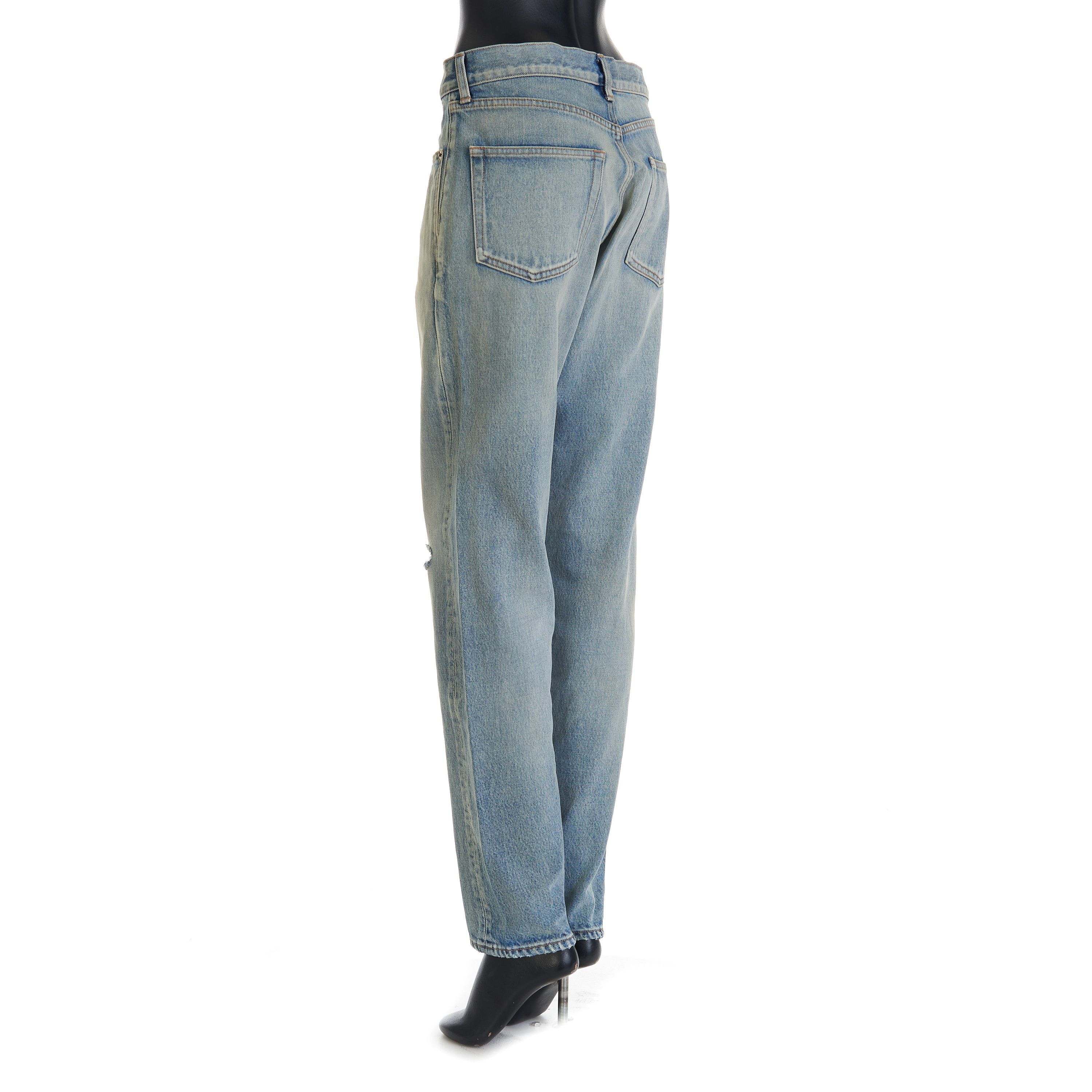 Saint Laurent Paris YSL High Waist - Slim Fit Jeans In Santa Monica Blue Denim Size 29" - 4 Thumbnail