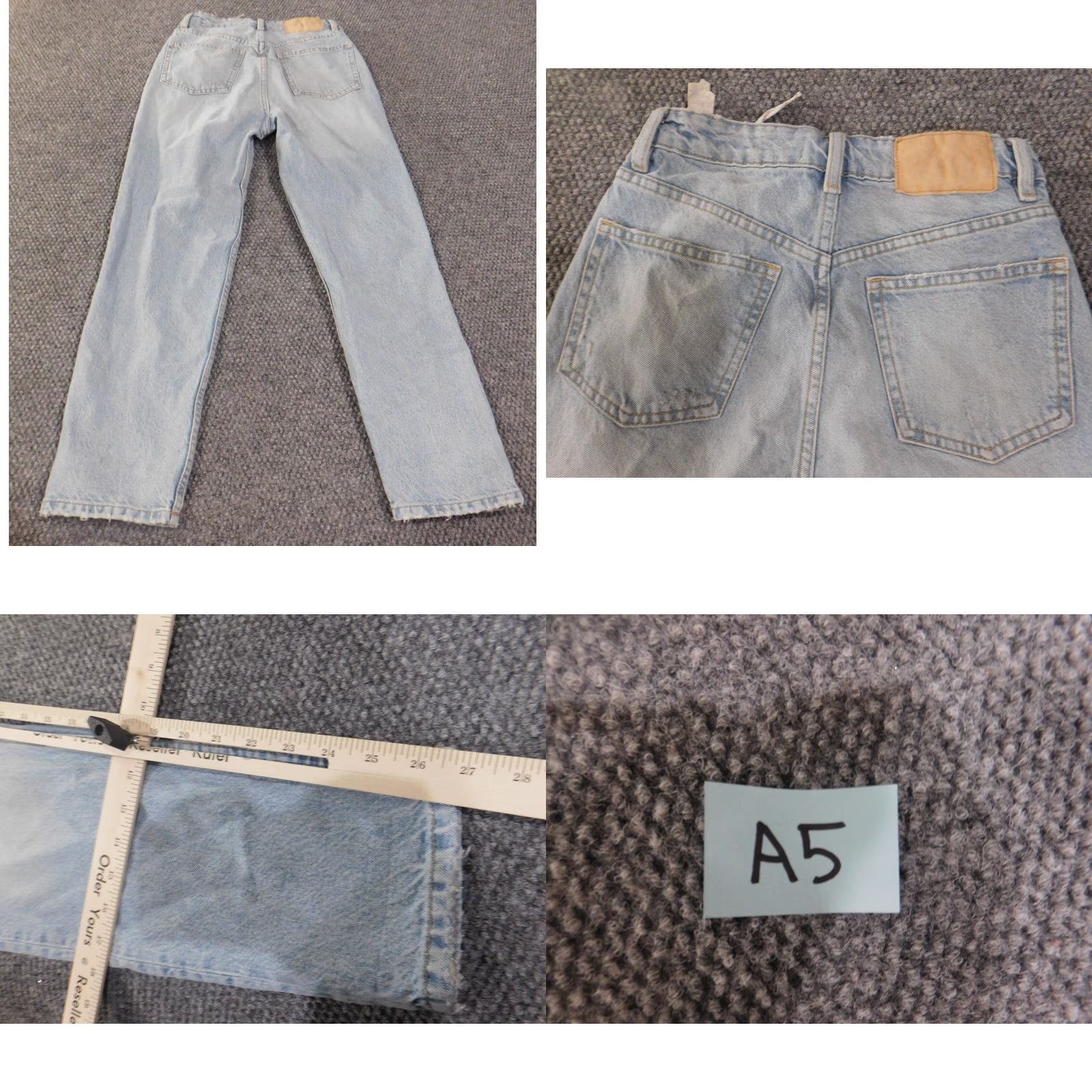 Zara Zara Jeans Womens 2 blue straight light wash retro distressed denim Jeans Women Regular 2 24in Blue Distressed Retro 2000s Womens Size 26" / US 2 / IT 38 - 8 Thumbnail