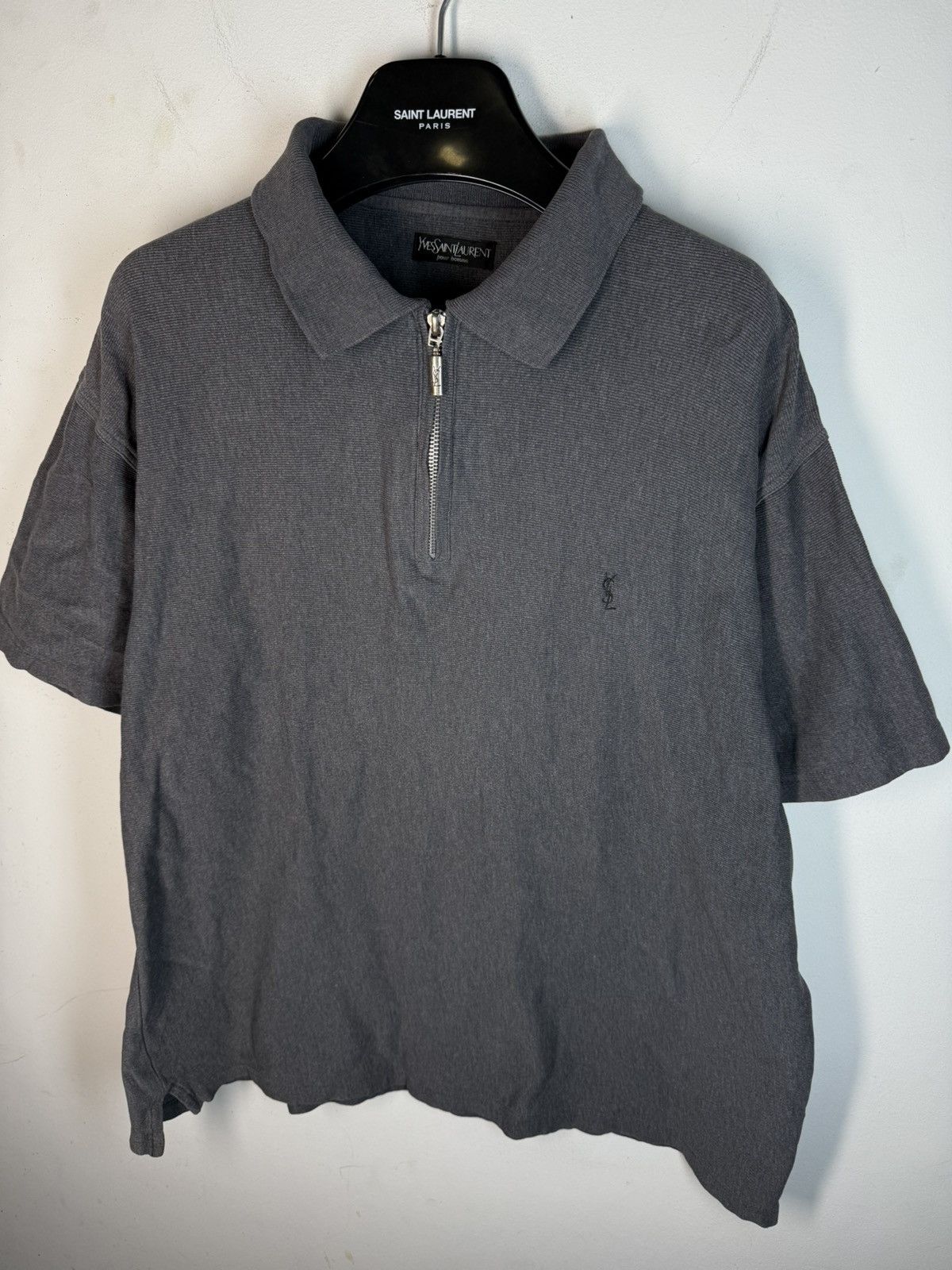 Yves Saint Laurent 90s YSL Polo Shirt Grey YSL Shirt YSL Tee Size US XL / EU 56 / 4 - 2 Thumbnail