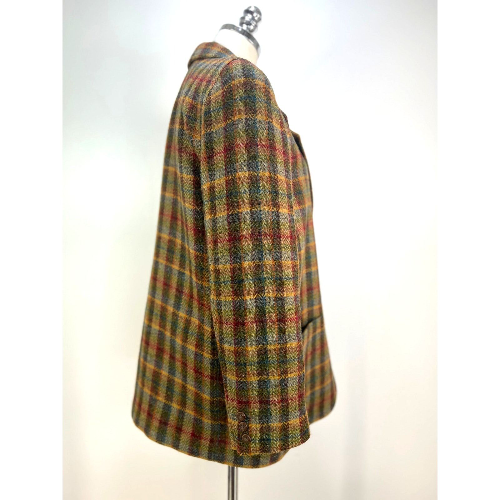 Liz Claiborne × Vintage Vintage Lizsport Petite Wool Plaid Blazer Green Size XL / US 12-14 / IT 48-50 - 7 Thumbnail