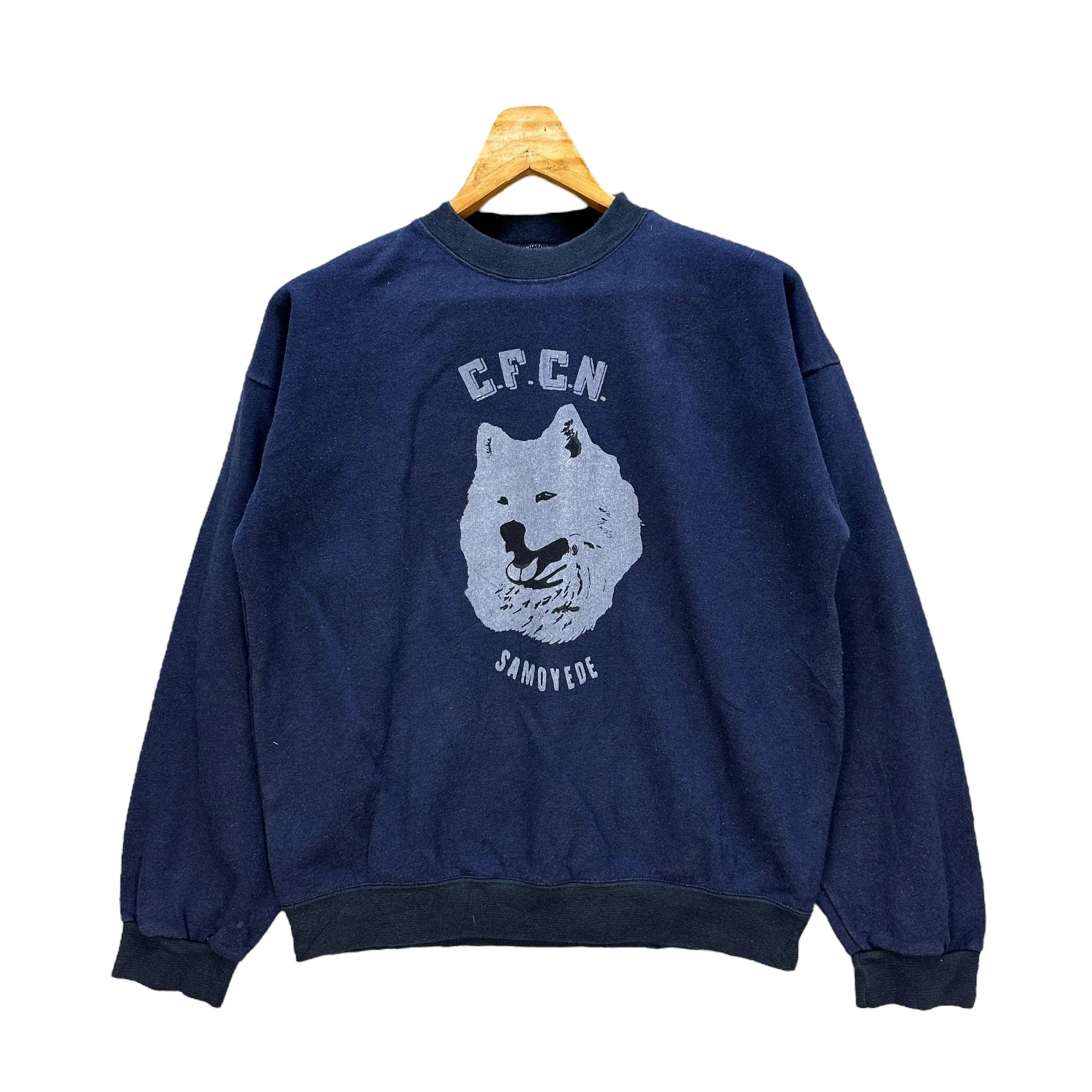 Vintage CFCN SAMOYEDE Wolve Big Logo Crewneck Sweatshirt #A5-0134 Size US M / EU 48-50 / 2 - 1 Thumbnail