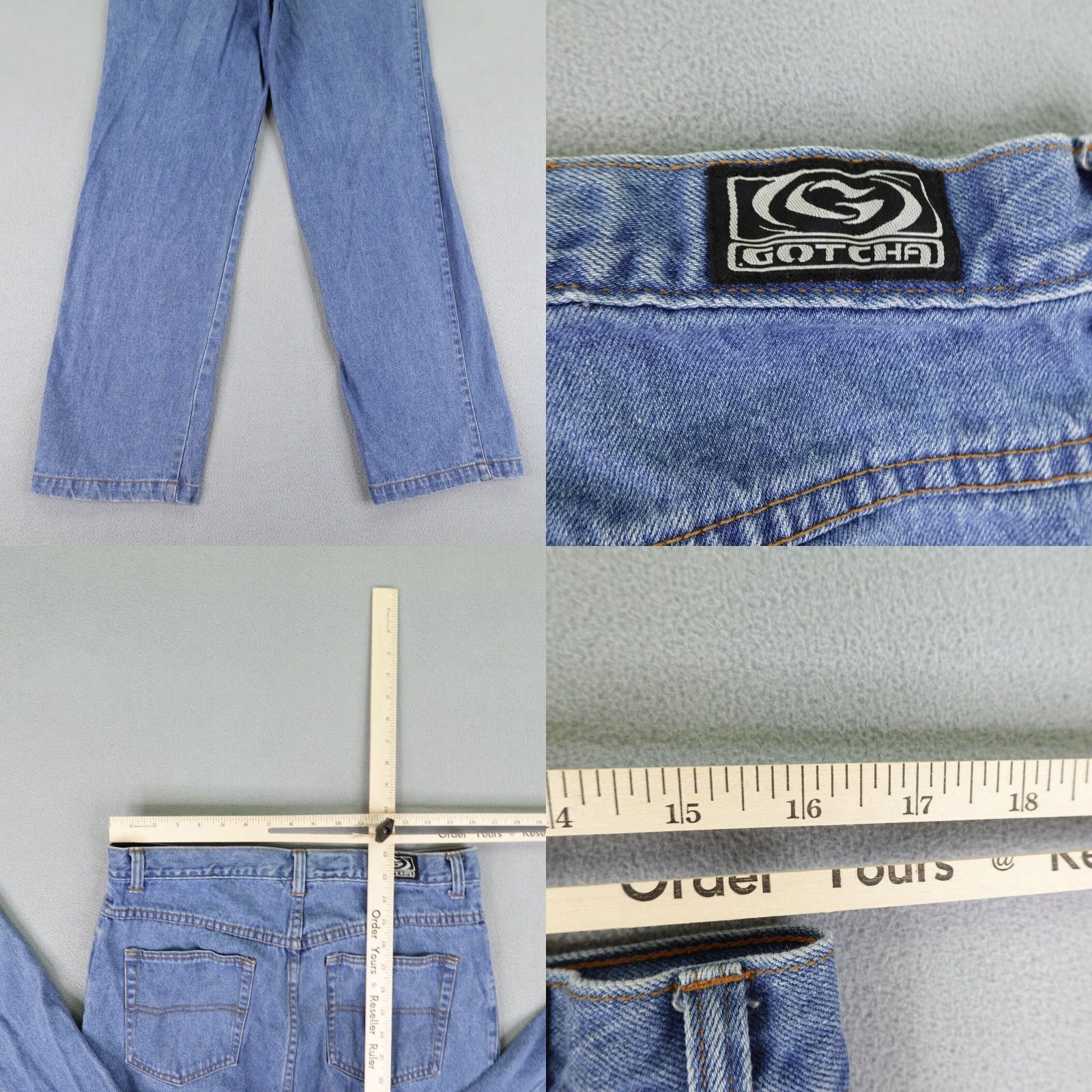 Gotcha VINTAGE Gotcha Jeans Mens 34x34 Denim High Rise Jeans Straight 90s Y2K Blue Regular Mens Size US 33 - 8 Thumbnail