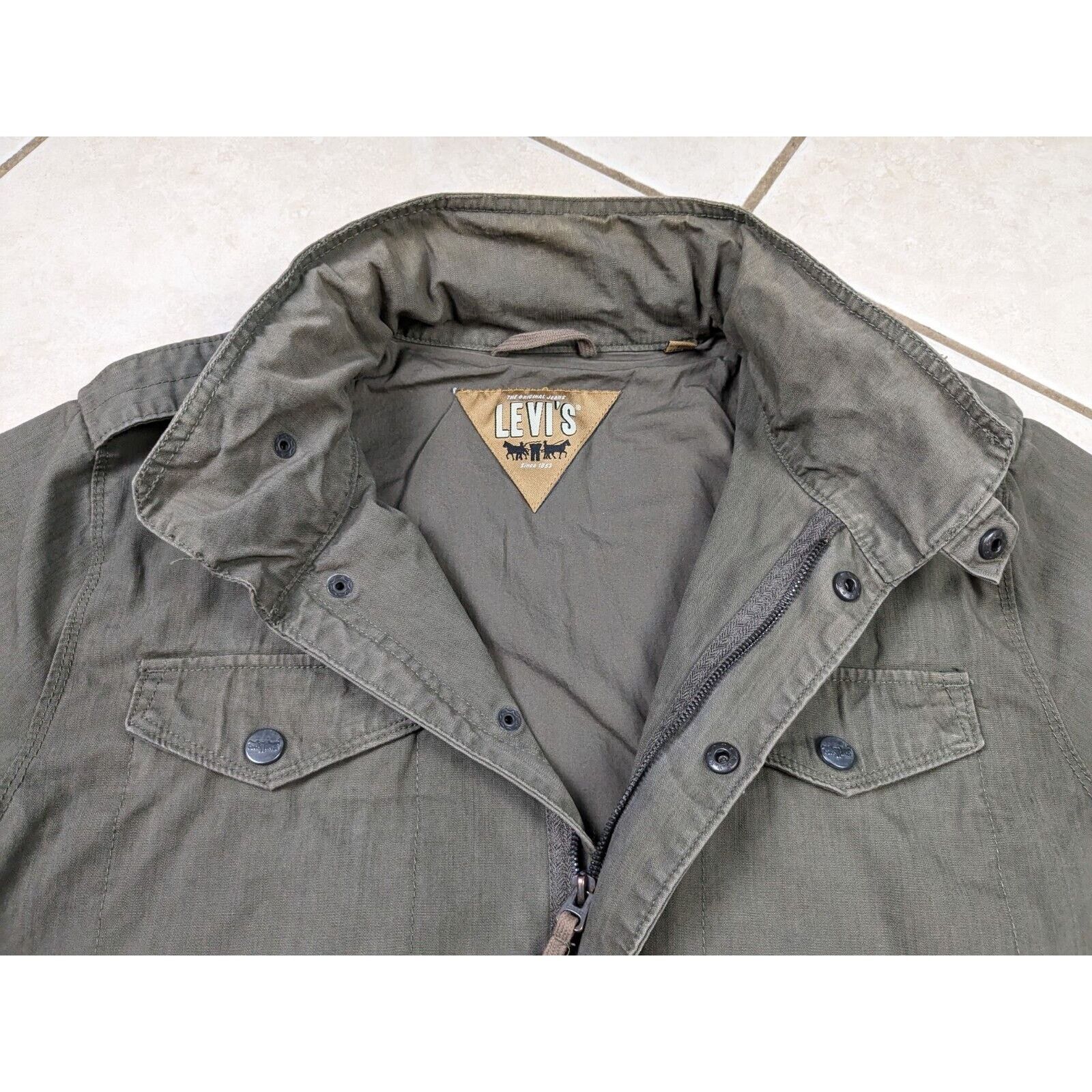 Levi's Levi’s Four Pocket Military Jacket Packable Hood Olive Size US L / EU 52-54 / 3 - 6 Thumbnail